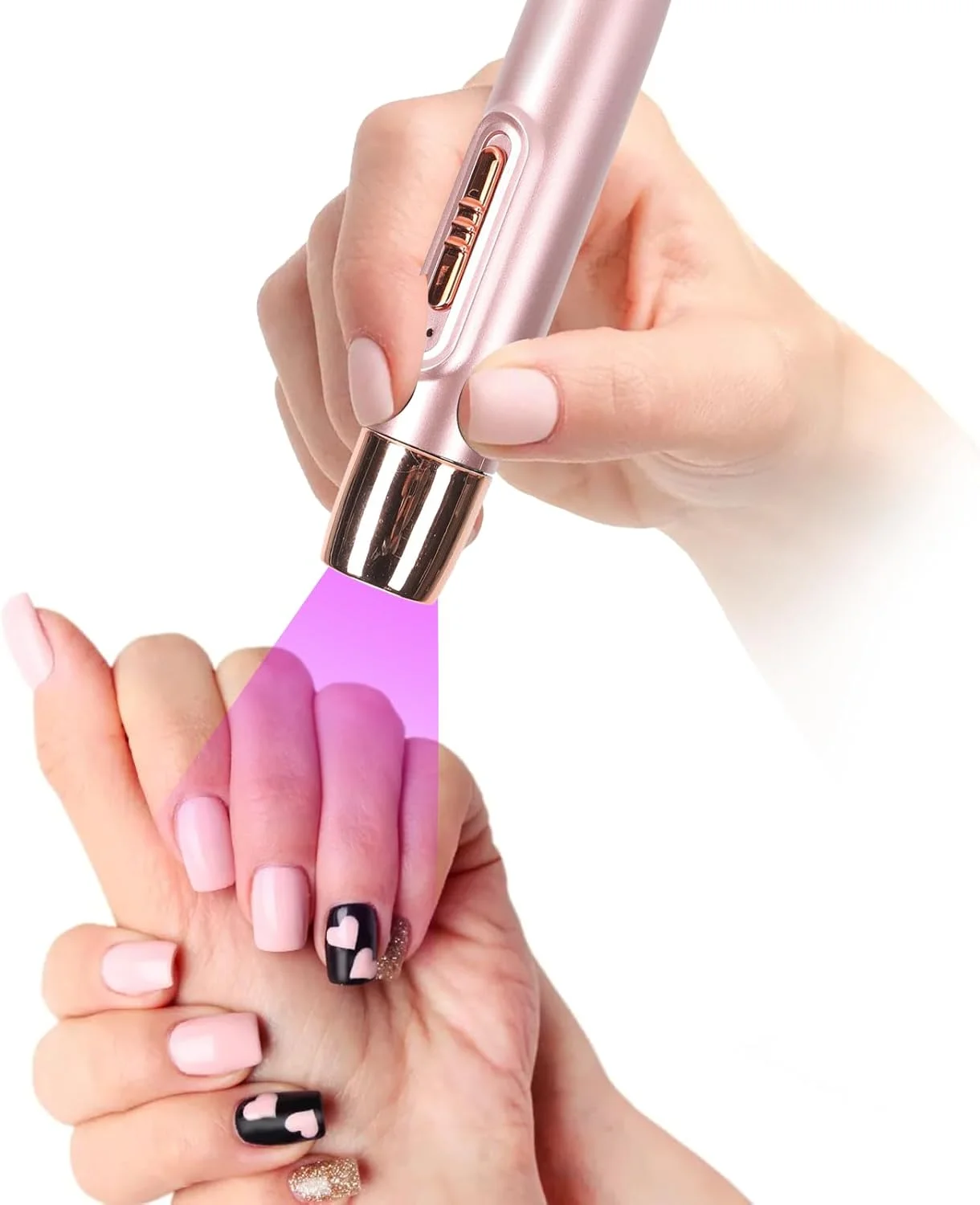 چراغ UV کوچک ASHATA برای ناخن های ژلی، چراغ UV دستی برای ناخن های ژلی، خشک کن ناخن مینی قابل حمل شارژی بی سیم، چراغ UV LED ناخن برای خشک کردن سریع لاک ژل (b)