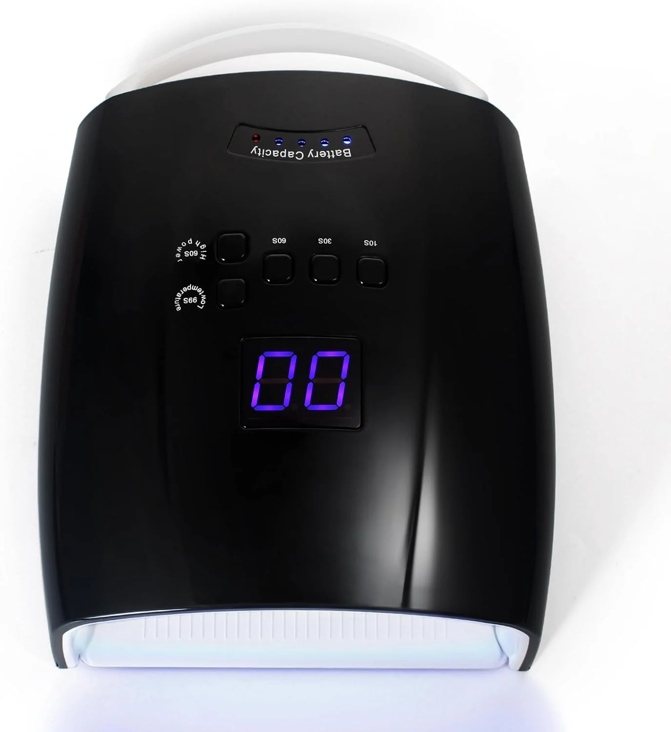 دستگاه خشک کن لاک ژل یو وی ال ای دی 48 وات با پایه فلزی، سنسور خودکار و 5 تنظیمات تایمر، مناسب سالن (مشکی)