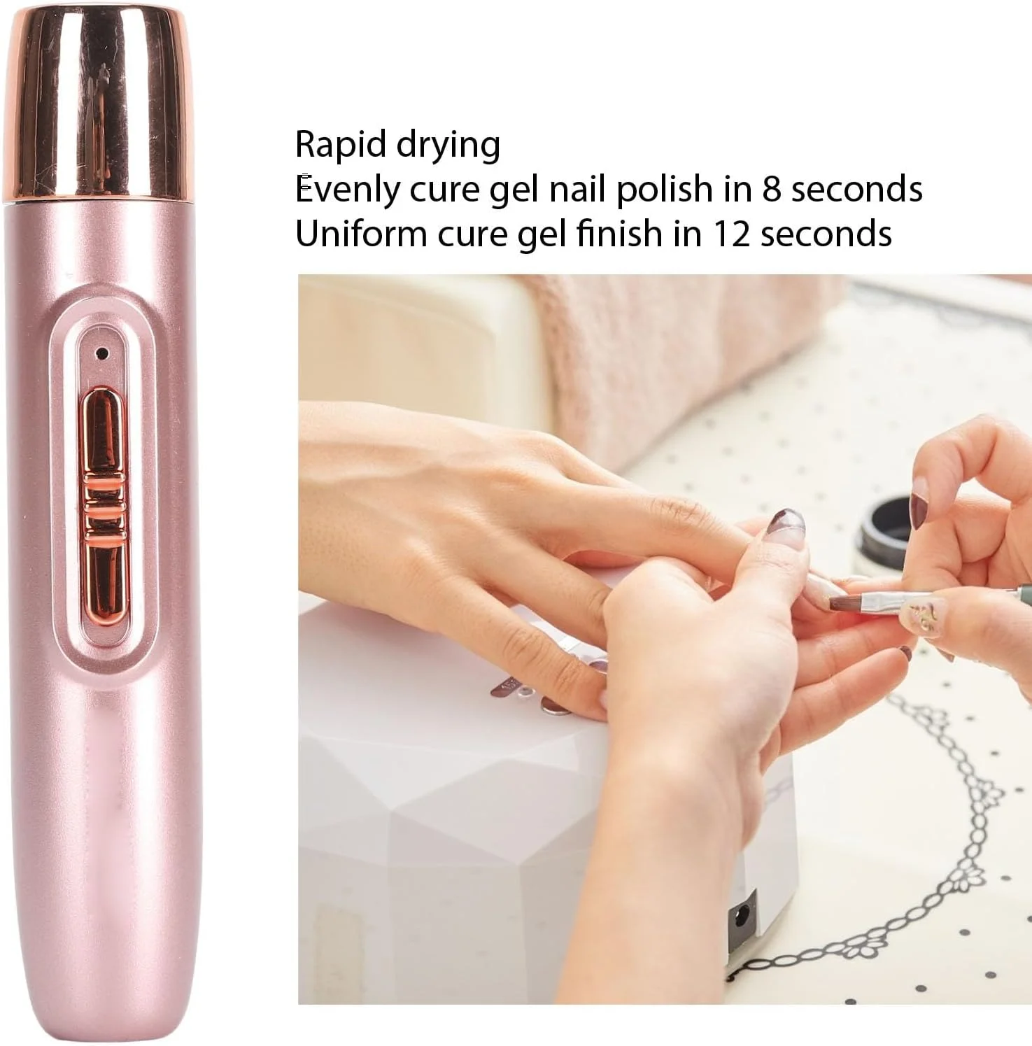 چراغ UV کوچک ASHATA برای ناخن های ژلی، چراغ UV دستی برای ناخن های ژلی، خشک کن ناخن مینی قابل حمل شارژی بی سیم، چراغ UV LED ناخن برای خشک کردن سریع لاک ژل (b)