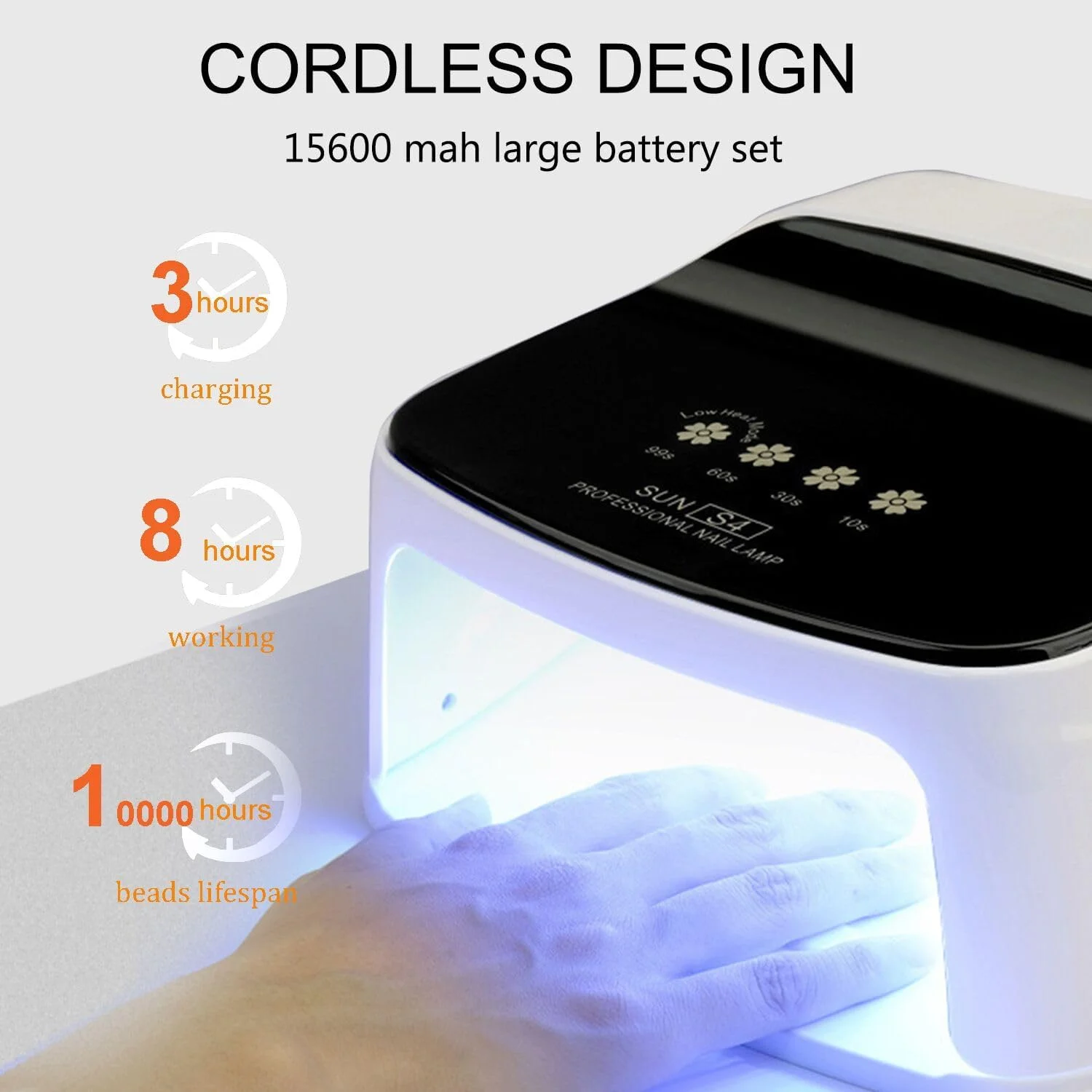 دستگاه خشک کن لاک ناخن شارژی بی سیم، خشک کن حرفه ای یو وی ال ای دی برای ناخن های ژلی، چراغ ناخن 15600mAh با صفحه لمسی، چراغ سریع خشک کننده ناخن برای لاک اکریلیک و ژل، چراغ های یو وی برای ناخن