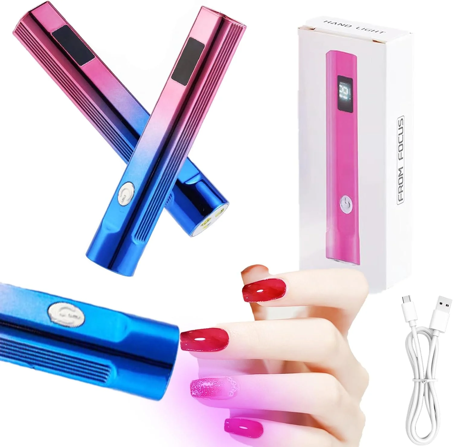 چراغ ناخن دستی MIOBLUE، خشک کن ناخن UV LED برای لاک ژل، چراغ ناخن UV حرفه ای با 3 تایمر، سطح خشک کن ناخن USB قابل شارژ بی سیم برای خشک کردن سریع مانیکور خانگی