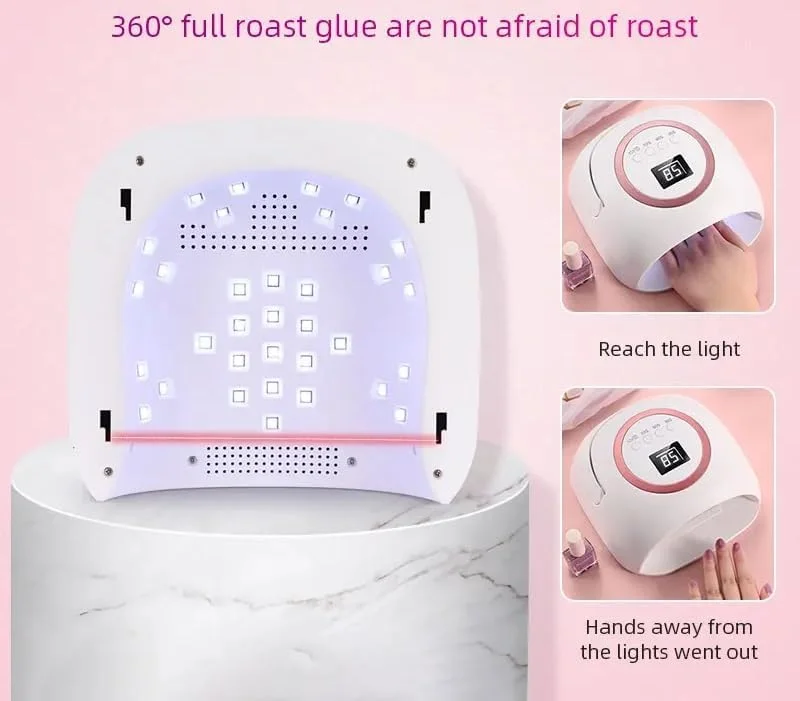دستگاه خشک کن لاک ژل ناخن UV LED قابل شارژ SAFENHAND، توان 248 وات، خشک کردن سریع، حرفه ای با 4 تایمر، مناسب برای استفاده در منزل و سالن، ابزار طراحی ناخن