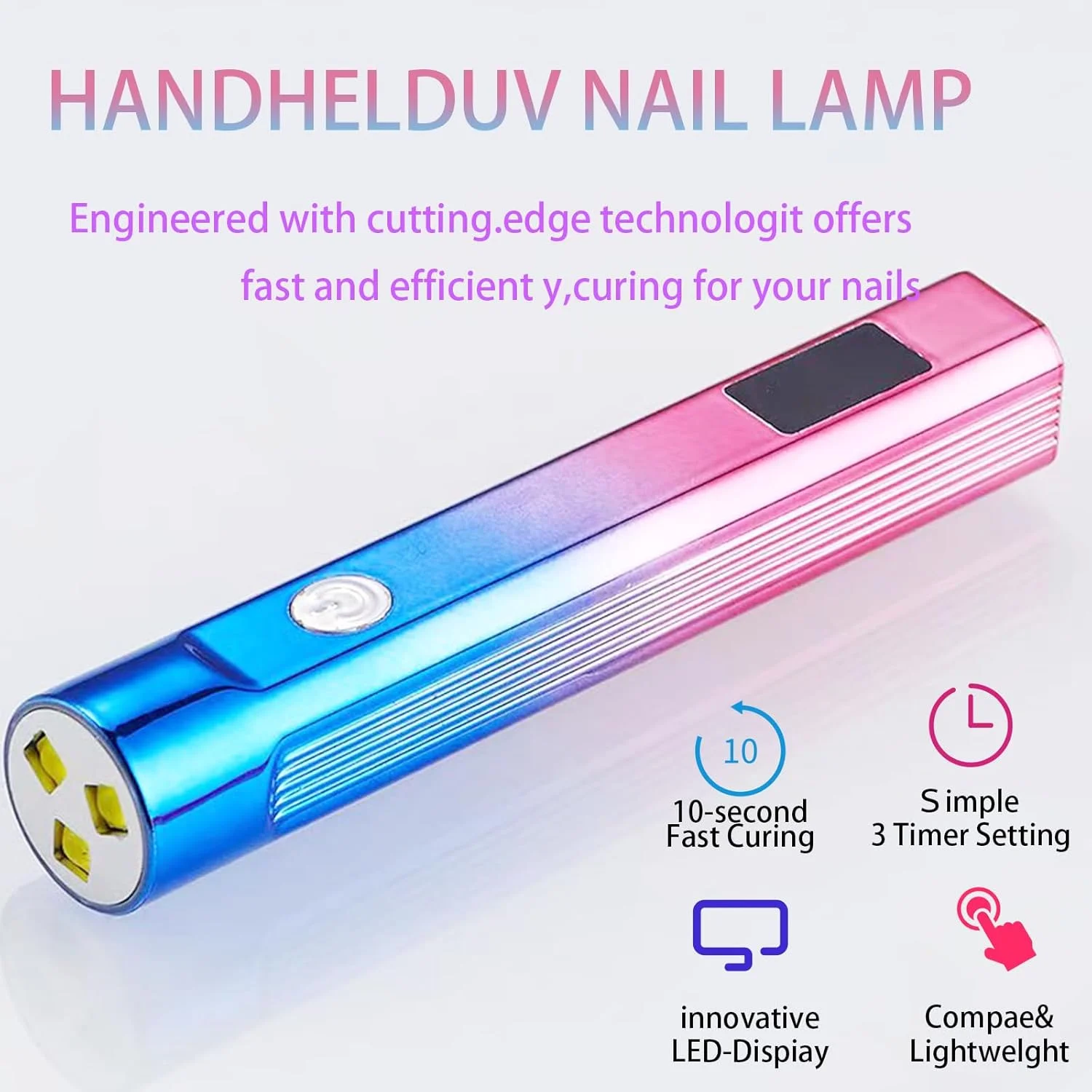 چراغ ناخن دستی MIOBLUE، خشک کن ناخن UV LED برای لاک ژل، چراغ ناخن UV حرفه ای با 3 تایمر، سطح خشک کن ناخن USB قابل شارژ بی سیم برای خشک کردن سریع مانیکور خانگی