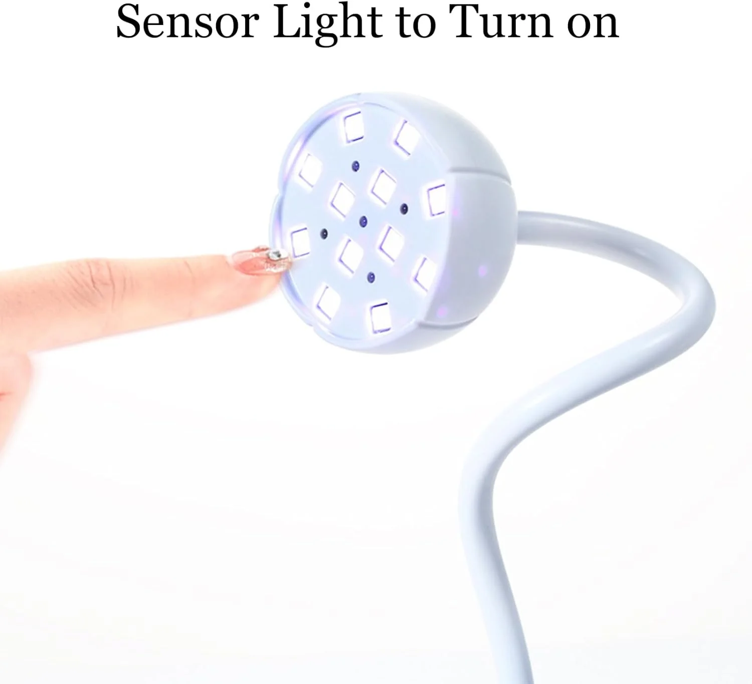 چراغ UV کوچک برای ناخن با حسگر هوشمند و شارژ - خشک کن ناخن 360 درجه قابل تنظیم برای استفاده در سالن و منزل، قابل حمل، بی سیم و قابل شارژ