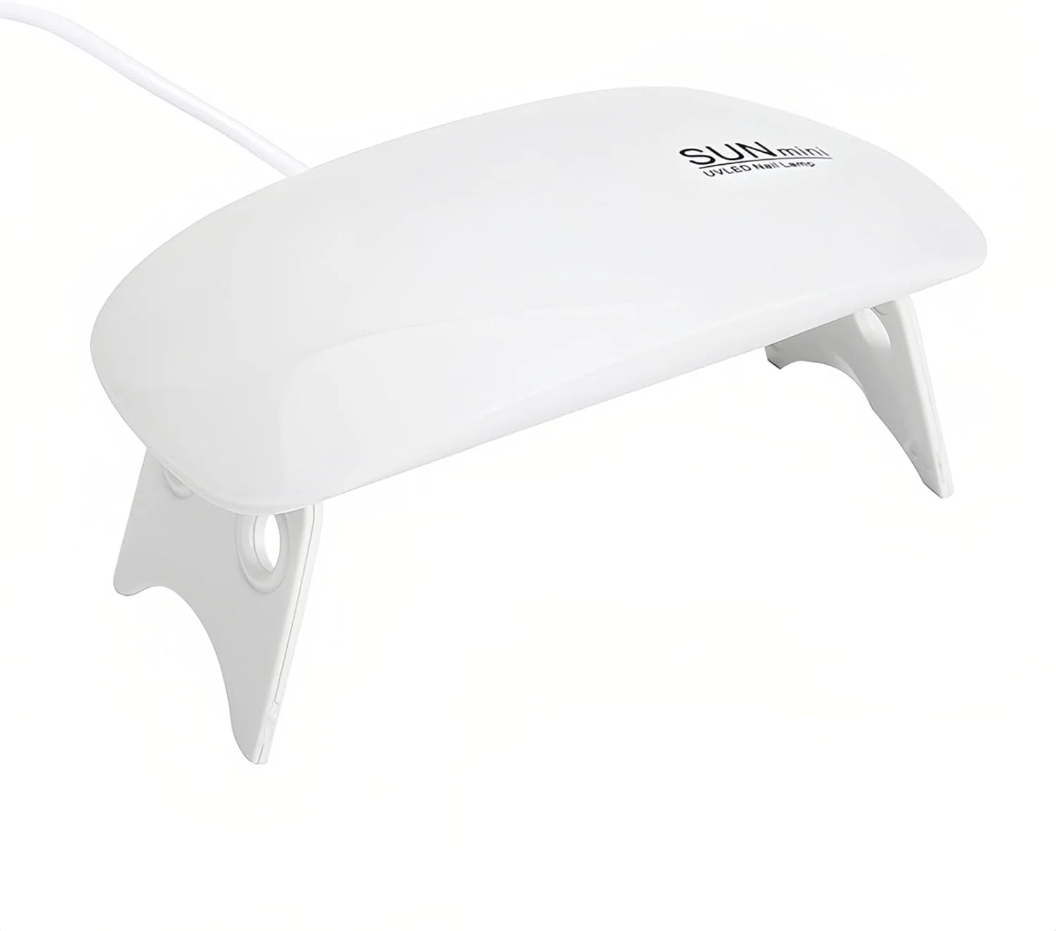 دستگاه خشک کن لاک ناخن LED UV قابل حمل - مینی لایت 6 واتی برای خشک کردن لاک ژل با تنظیمات تایمر (120 ثانیه / 180 ثانیه)، طراحی سبک و جمع و جور - سفید