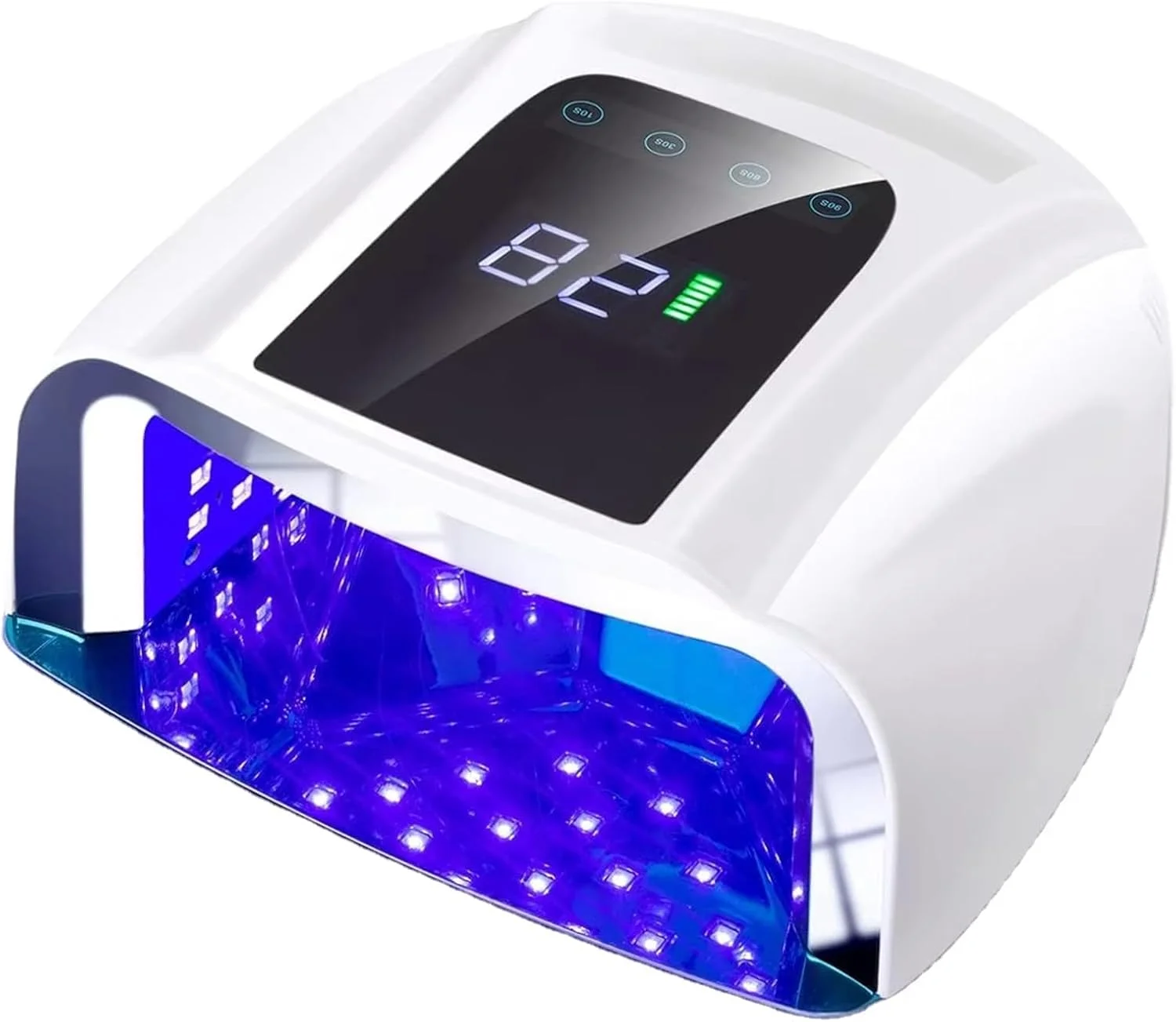 دستگاه خشک کن لاک ناخن UV LED، دستگاه حرفه ای 96 واتی با 4 تایمر و سنسور خودکار، 42 لامپ LED، نمایشگر LED، دستگاه مانیکور لاک ژل با نور UV برای استفاده در منزل و سالن ناخن
