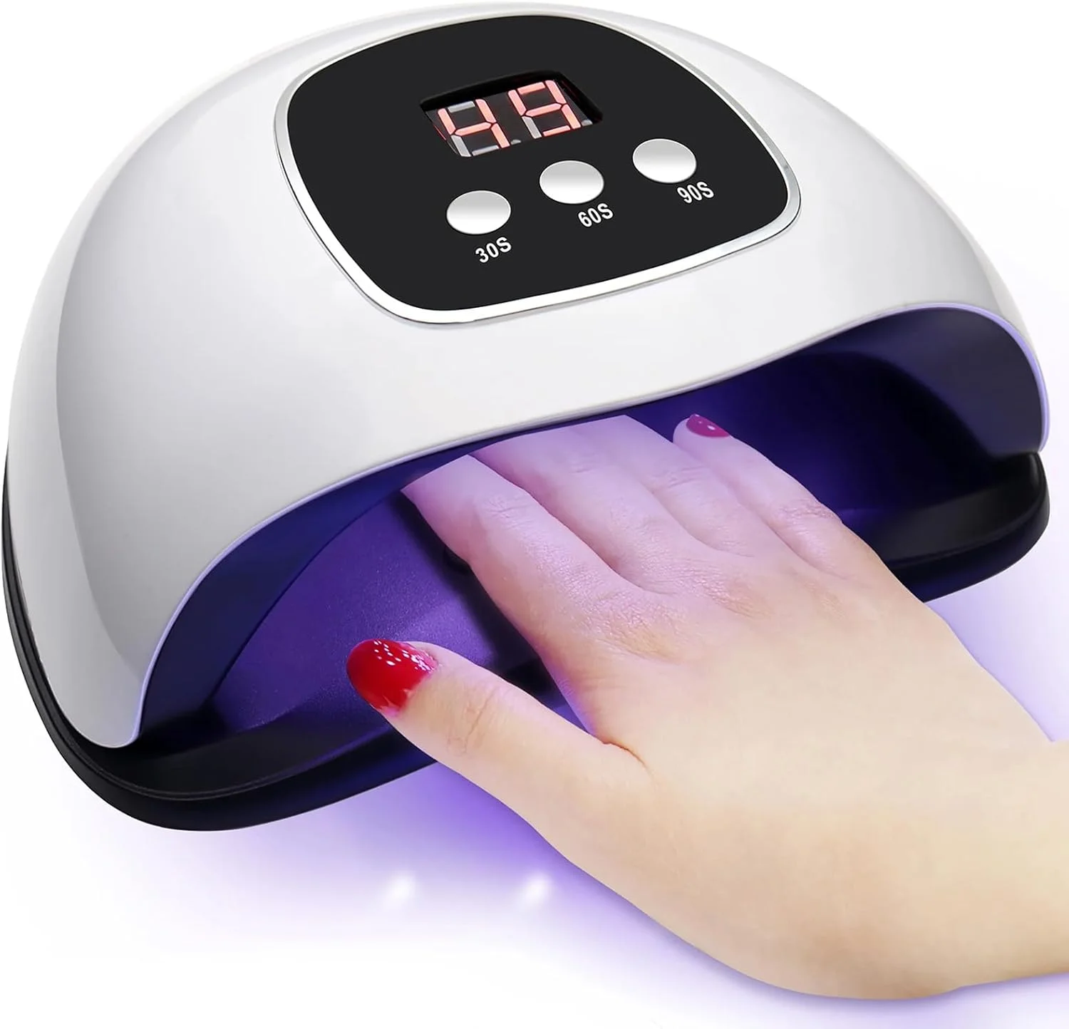 چراغ LED ناخن، چراغ UV ژلی ناخن USB با 3 تایمر و سنسور خودکار، خشک کن ناخن 48 وات برای ژل، چراغ خشک کننده لاک ژل، پایه جداشدنی، حرفه ای برای ابزار و لوازم جانبی طراحی ناخن