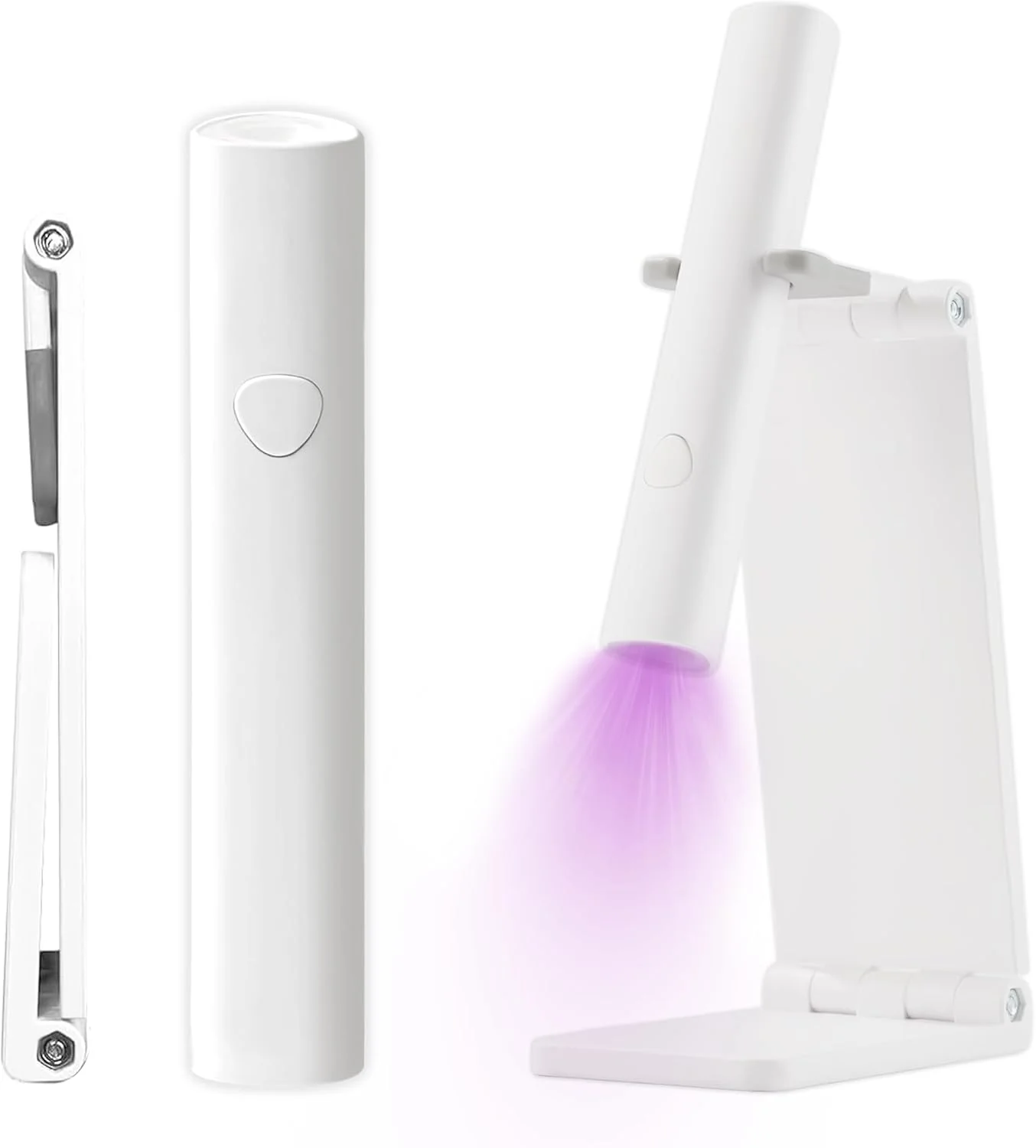 چراغ ال ای دی یو وی با پایه، خشک کن ناخن قابل حمل شارژی USB بی سیم، چراغ ناخن با 2 تایمر برای خشک کردن سریع