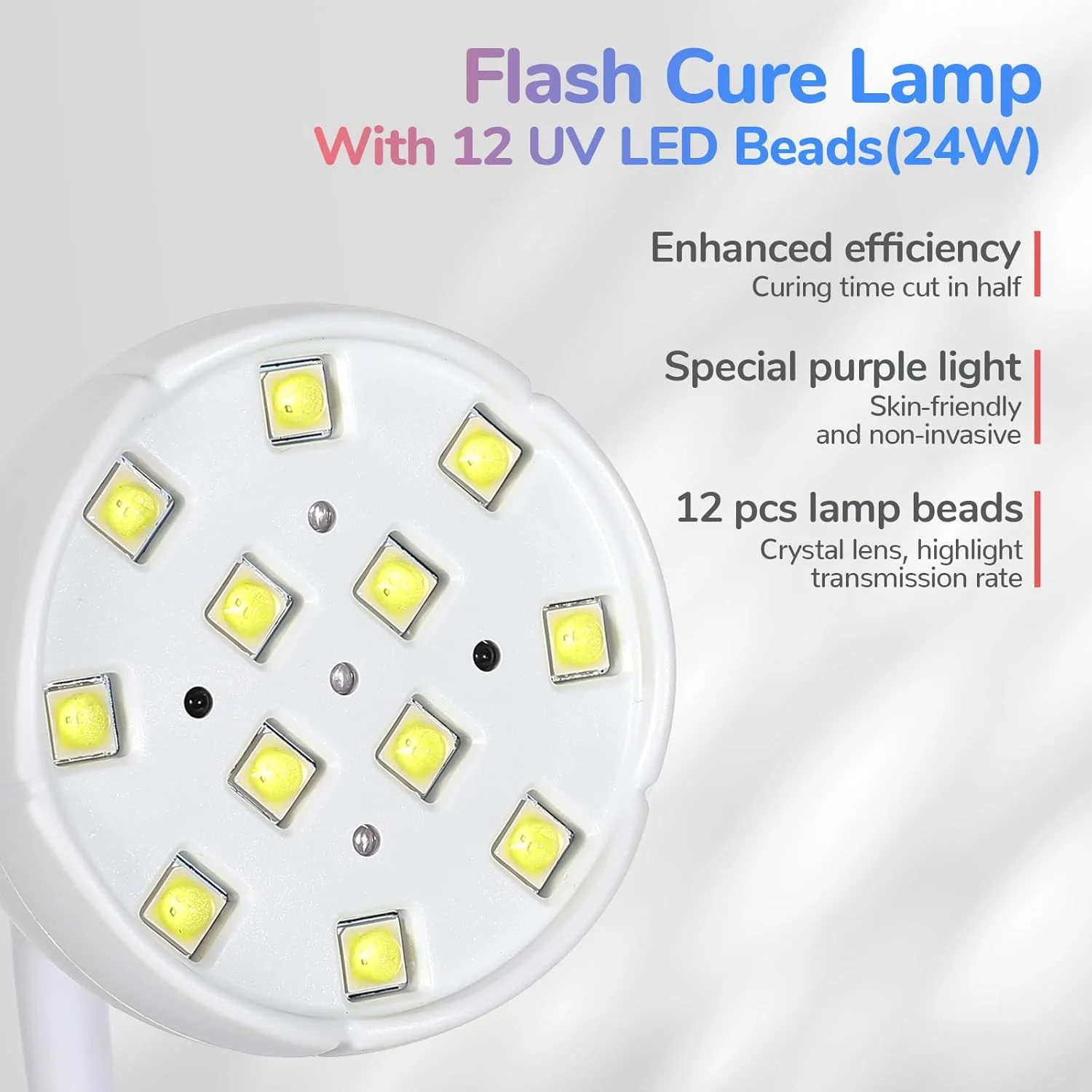 چراغ UV LED ناخن LIORA - چراغ UV گردن غازی برای ناخن های ژلی - چراغ های LED برای لاک ژل مجهز به عملکرد ذخیره انرژی 24 وات USB قابل شارژ با چهار تایمر سنسور خودکار هنر ناخن DIY (سفید)