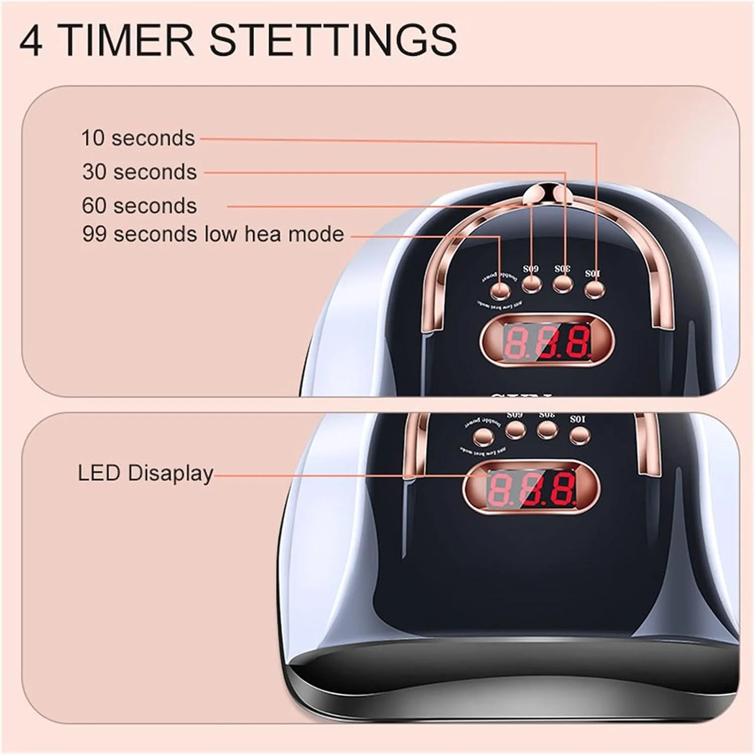 دستگاه خشک کن لاک ناخن UV LED با توان 120/114 وات مدل SUNC4، طراحی قابل حمل، تایمر خودکار و حسگر، ابزار مانیکور برای لاک ناخن ژلی