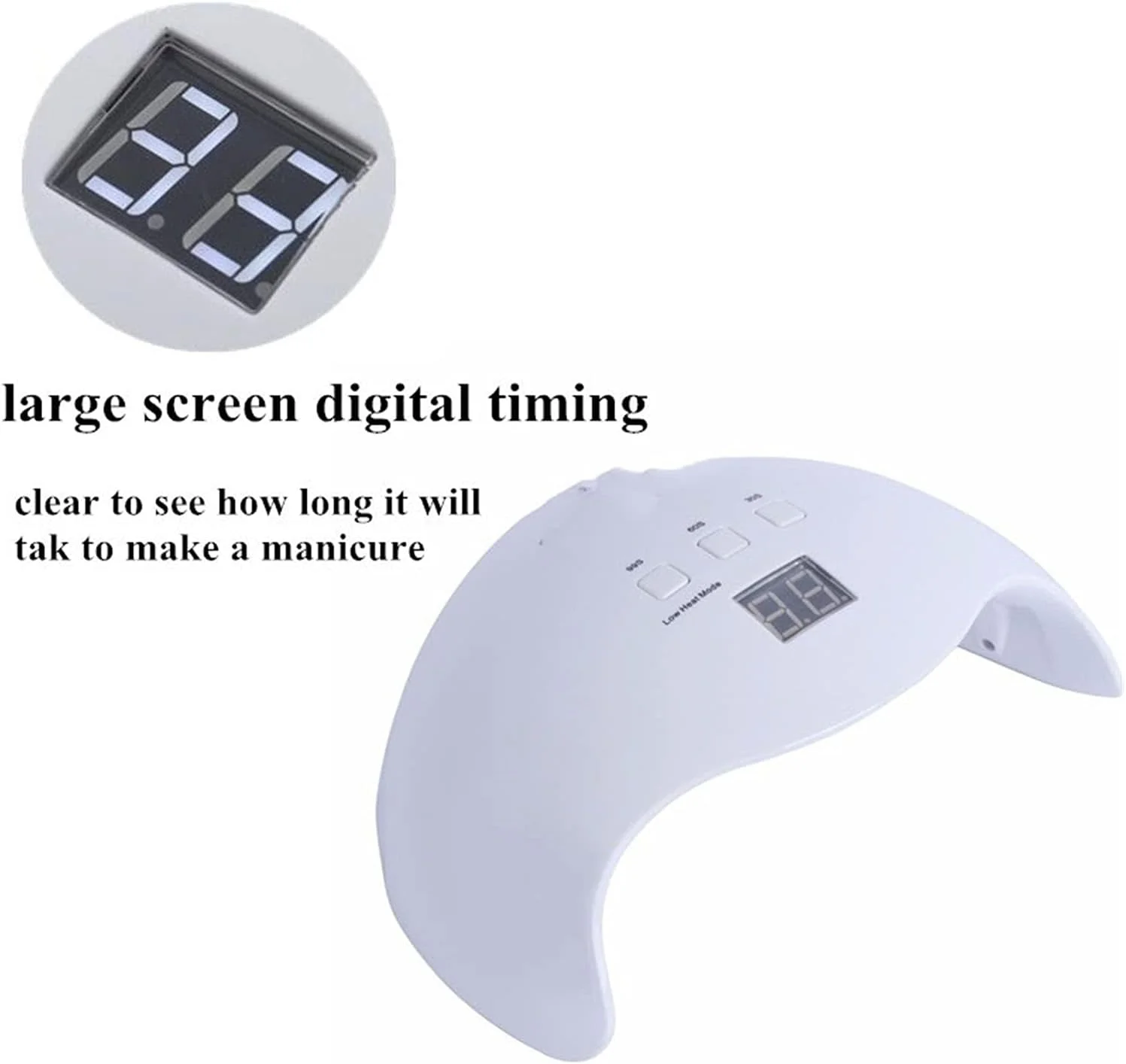 دستگاه خشک کن لاک ناخن 48 وات UV LED، خشک کننده سریع لاک ژل با تایمر 30/60/99 ثانیه، ابزار حرفه ای طراحی ناخن برای لاک ناخن