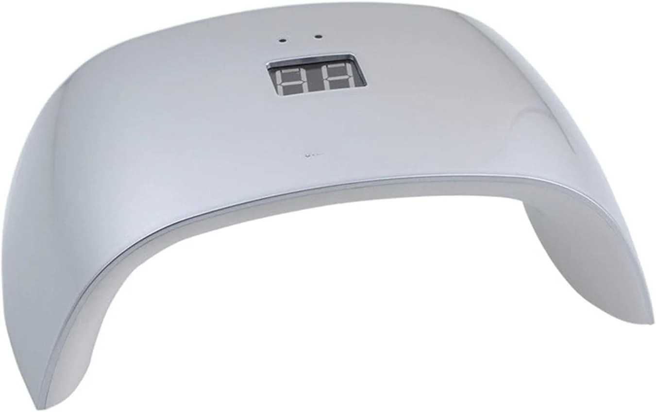 دستگاه خشک کن لاک ناخن LED UV حرفه ای، خشک کن ژل ناخن USB، دارای 9 چراغ UV LED برای خشک کردن لاک ژل UV، ابزار طراحی ناخن (نقره ای)