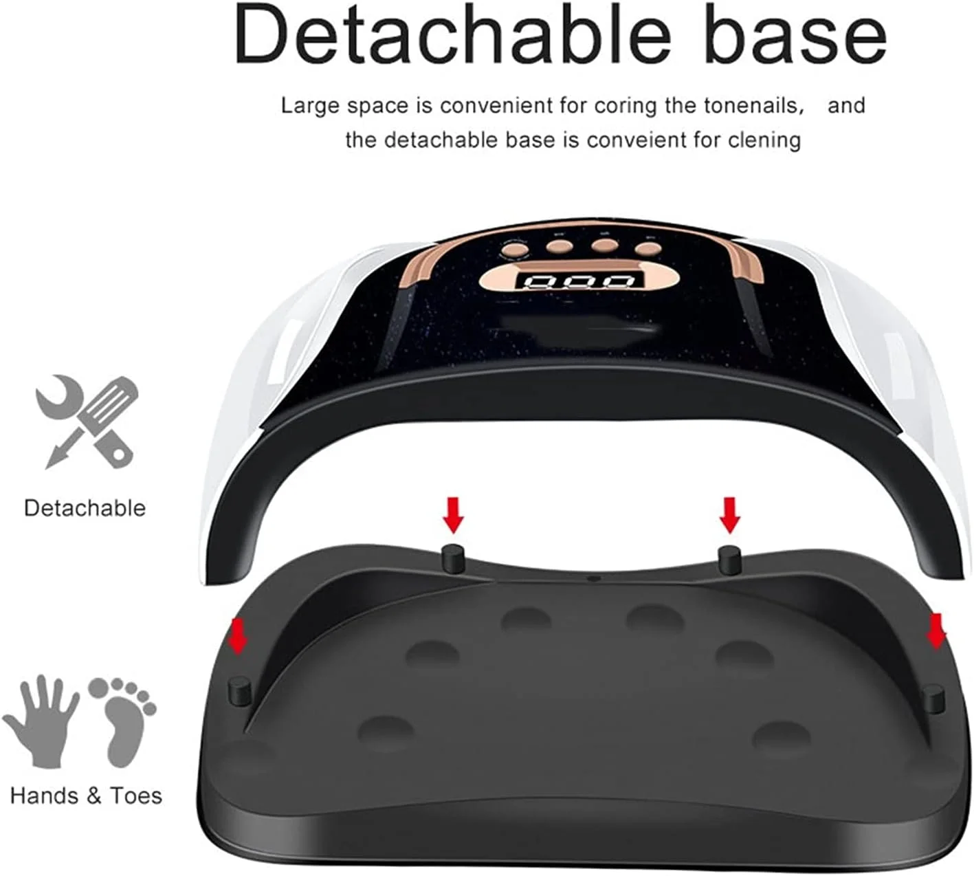 دستگاه خشک کن لاک ناخن UV LED با توان 120/114 وات مدل SUNC4، طراحی قابل حمل، تایمر خودکار و سنسور، ابزار مانیکور برای لاک ناخن ژلی