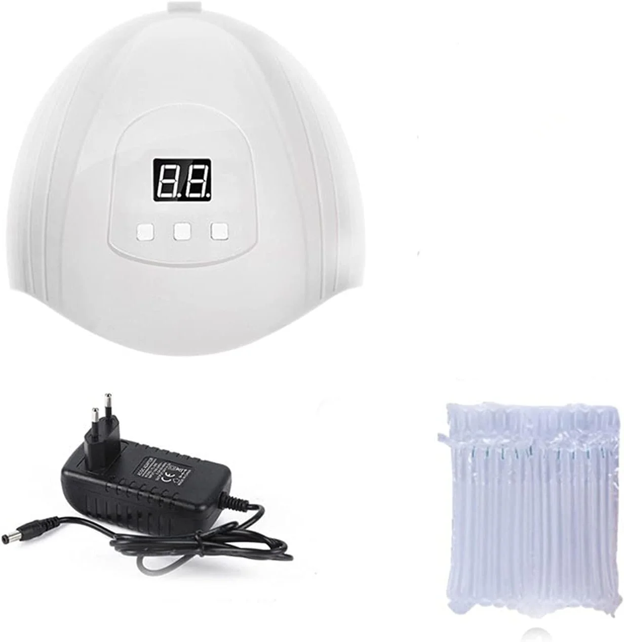 دستگاه خشک کن لاک ناخن 40 وات با 20 عدد LED UV، مناسب برای خشک کردن لاک ژل با تایمر 30/60/99 ثانیه و سنسور اتوماتیک (سفید)