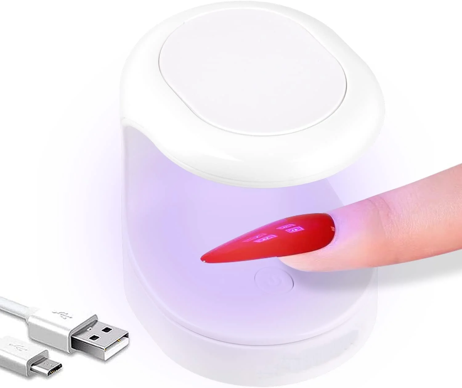 دستگاه خشک کن لاک ژل ناخن کوچک SYOSI، خشک کننده سریع USB برای خشک کردن لاک ژل، چراغ UV LED قابل حمل 16 واتی با طراحی بازشو 180 درجه برای هنر ناخن و استفاده تک انگشتی