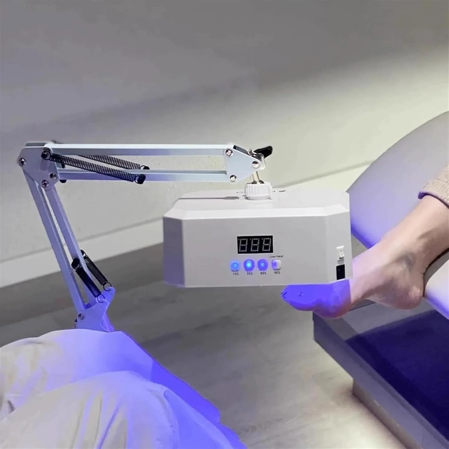 چراغ ناخن قابل تنظیم، چراغ خشک کن ناخن ال ای دی حرفه ای 24 وات سالن، با زاویه قابل تنظیم پایه، سنسور اتوماتیک و 4 تنظیم زمان بندی، نور بی سیم برای خشک کردن لاک ژل ناخن، برای ناخن های دست و پا