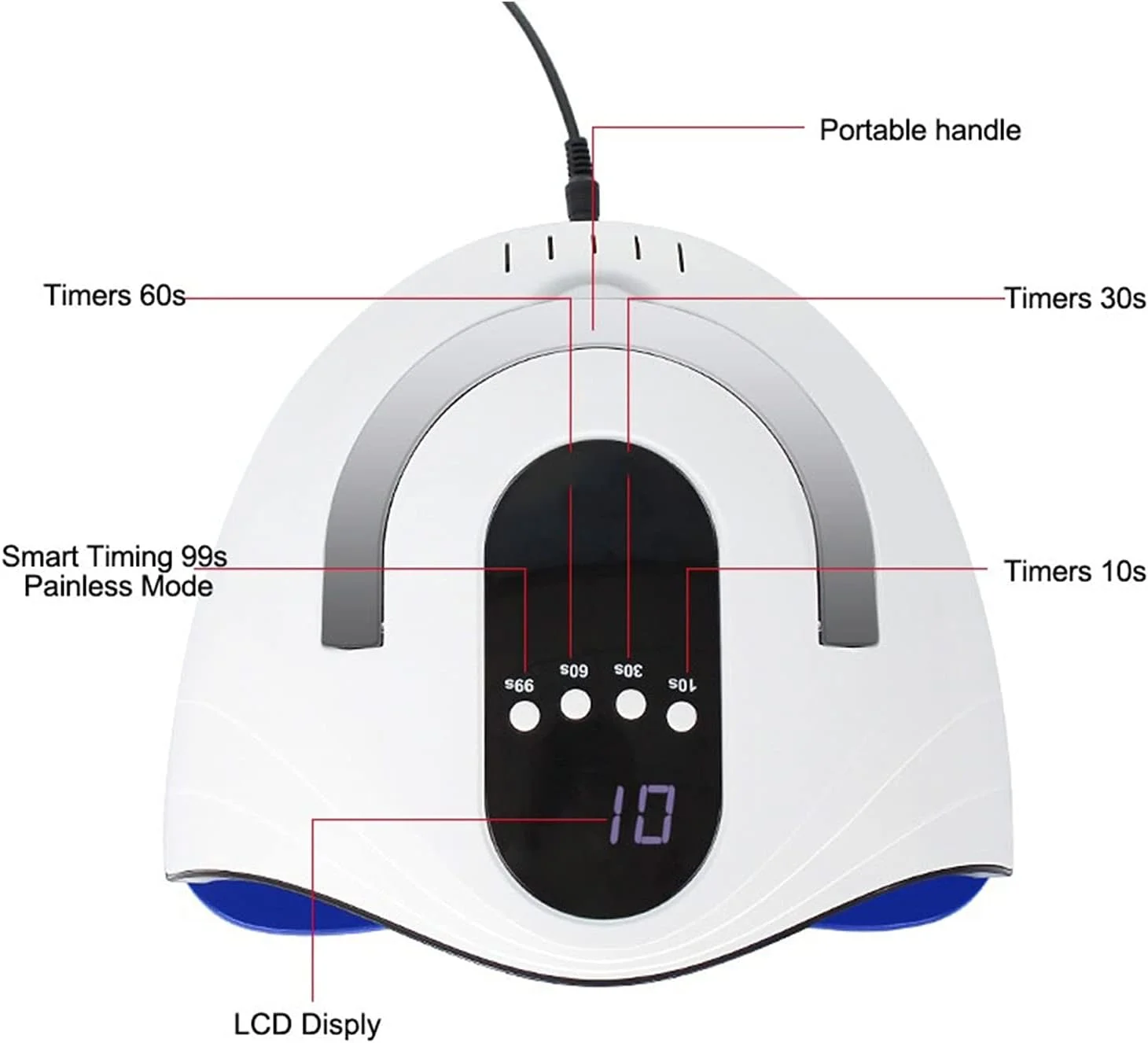 دستگاه خشک کن لاک ناخن با 42 لامپ LED UV، خشک کننده سریع لاک با فضای بزرگ، تایمر و سنسور هوشمند، ابزار ناخن برای لاک ناخن