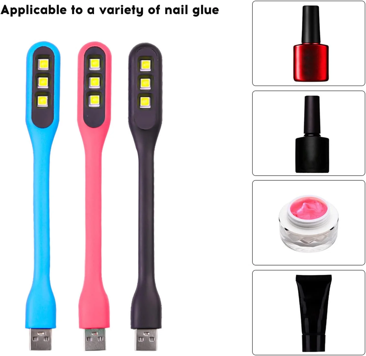 چراغ مینی USB ناخن Labymos با منبع نور دوگانه، خشک کننده سریع، قابل خم شدن چند زاویه ای، قابل حمل برای مانیکور و فوتوتراپی