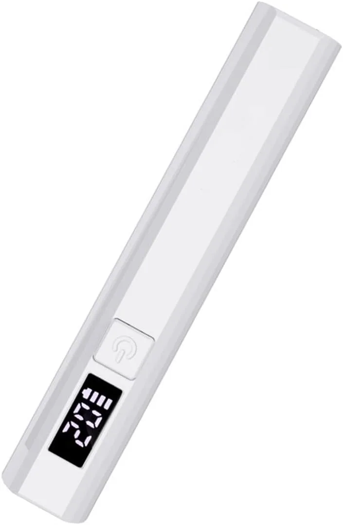 چراغ UV دستی ناخن، چراغ های کوچک UV برای ناخن های ژلی، خشک کن ناخن، صفحه نمایش نور و تایمر 30 و 60 ثانیه، چراغ قوه قابل حمل ناخن، هدیه برای خانم ها، طراحی ناخن، سفید