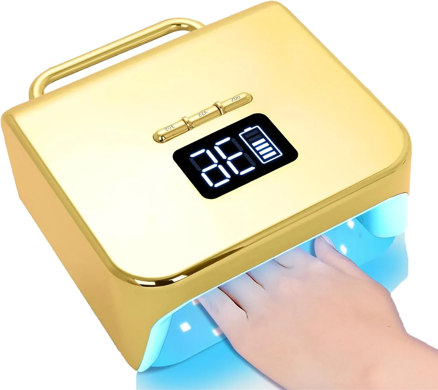 دستگاه خشک کن لاک ناخن LED، دستگاه قابل شارژ، 48 لامپ LED، باتری با ظرفیت بالا، 3 دکمه انتخاب تایمر، سنسور خودکار، پایه جداشدنی و فضای بزرگ، مناسب برای ابزارهای طراحی ناخن در سالن و منزل دستگاه خشک کن لاک ناخن LED، دستگاه قابل شارژ، 48 لامپ LED، باتری با ظرفیت بالا، 3 دکمه انتخاب تایمر، سنسور خودکار، پایه جداشدنی و فضای بزرگ، مناسب برای ابزارهای طراحی ناخن در سالن و منزل