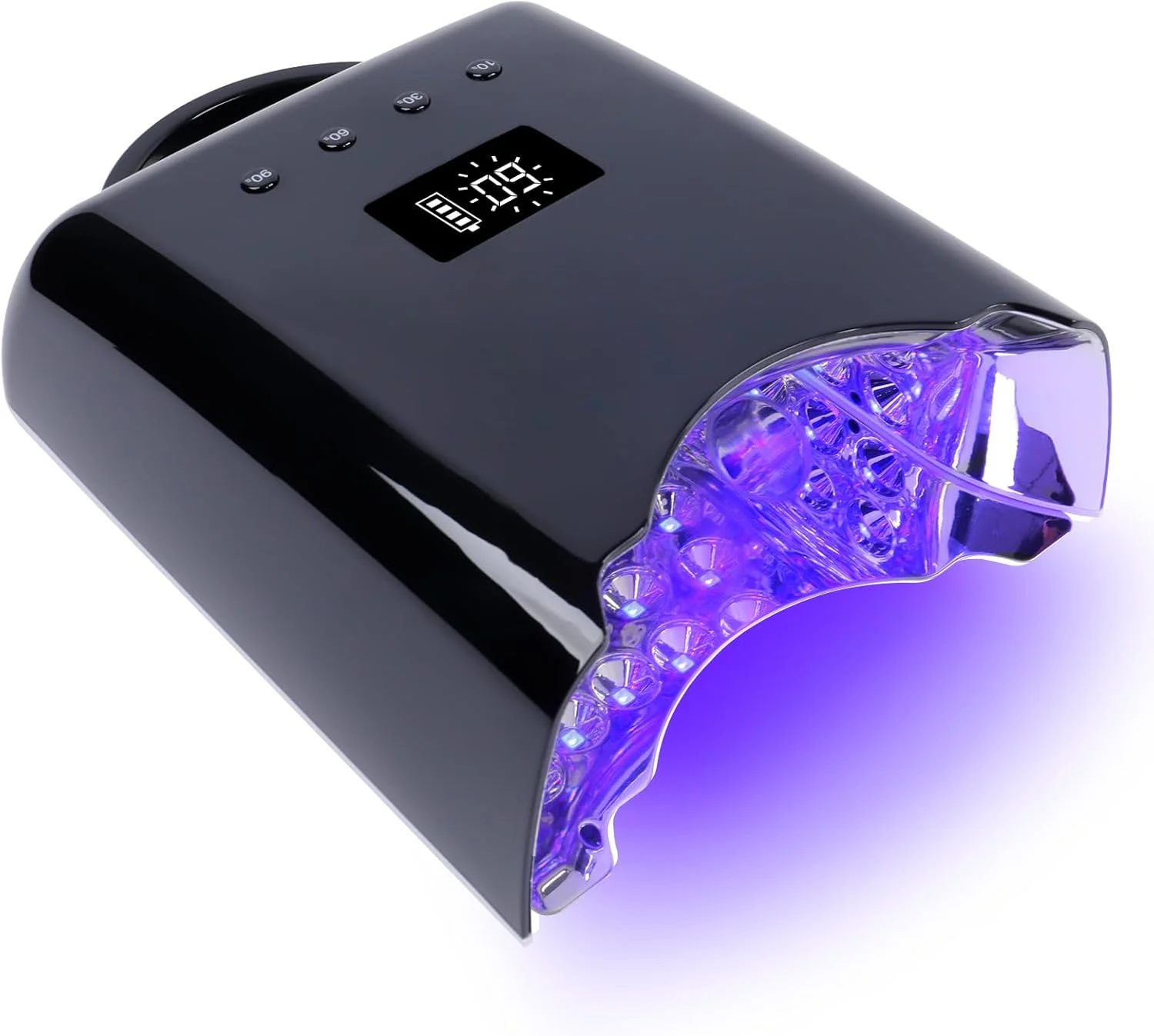 دستگاه خشک کن لاک ژل UV LED حرفه ای، چراغ UV شارژی بی سیم برای ناخن های ژلی، چراغ خشک کن سریع 78 وات با 4 تنظیم تایمر، صفحه نمایش LCD، سنسور خودکار و فضای داخلی بزرگ (مشکی) دستگاه خشک کن لاک ژل UV LED حرفه ای، چراغ UV شارژی بی سیم برای ناخن های ژلی، چراغ خشک کن سریع 78 وات با 4 تنظیم تایمر، صفحه نمایش LCD، سنسور خودکار و فضای داخلی بزرگ (مشکی)
