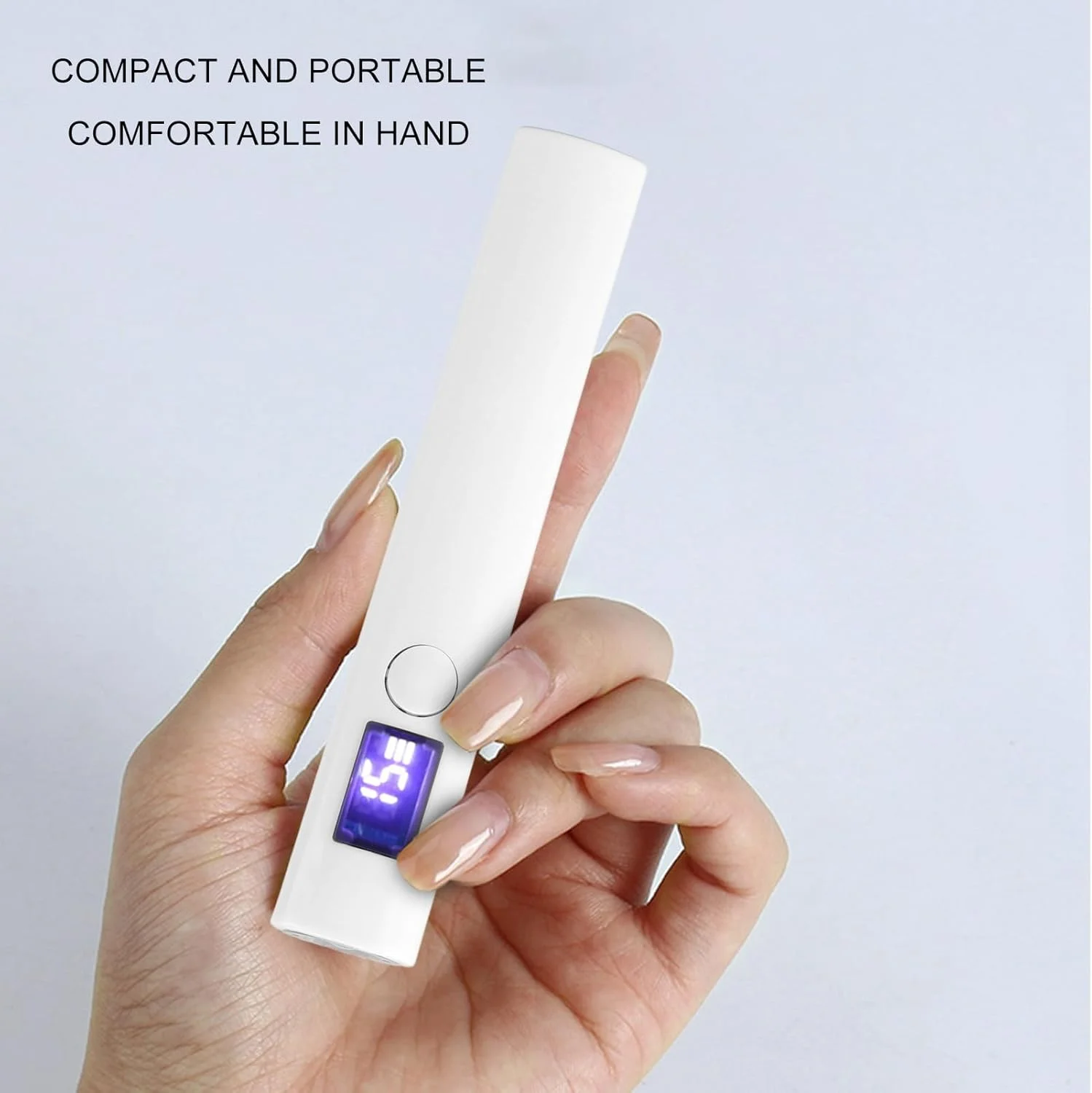 چراغ UV دستی برای ناخن های ژلی، چراغ UV قابل شارژ USB، خشک کن ناخن قابل حمل، چراغ خشک کننده ناخن با تعویض آسان برای مسافرت و منزل (سفید)