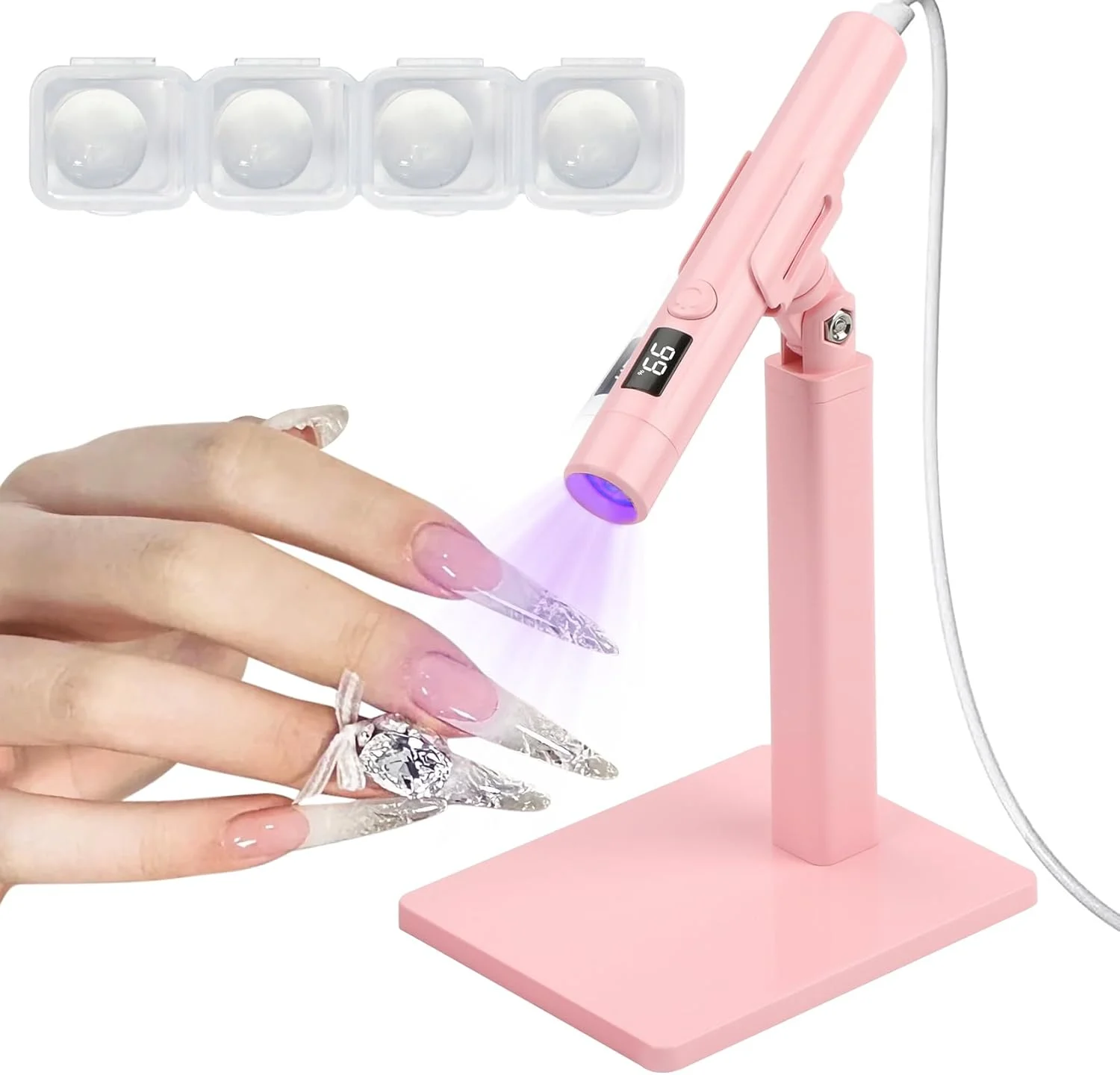 چراغ UV کوچک برای چسب ناخن، لاک ناخن، مهر ناخن، چراغ LED UV برای ناخن های ژلی (صورتی) چراغ UV کوچک برای چسب ناخن، لاک ناخن، مهر ناخن، چراغ LED UV برای ناخن های ژلی (صورتی)