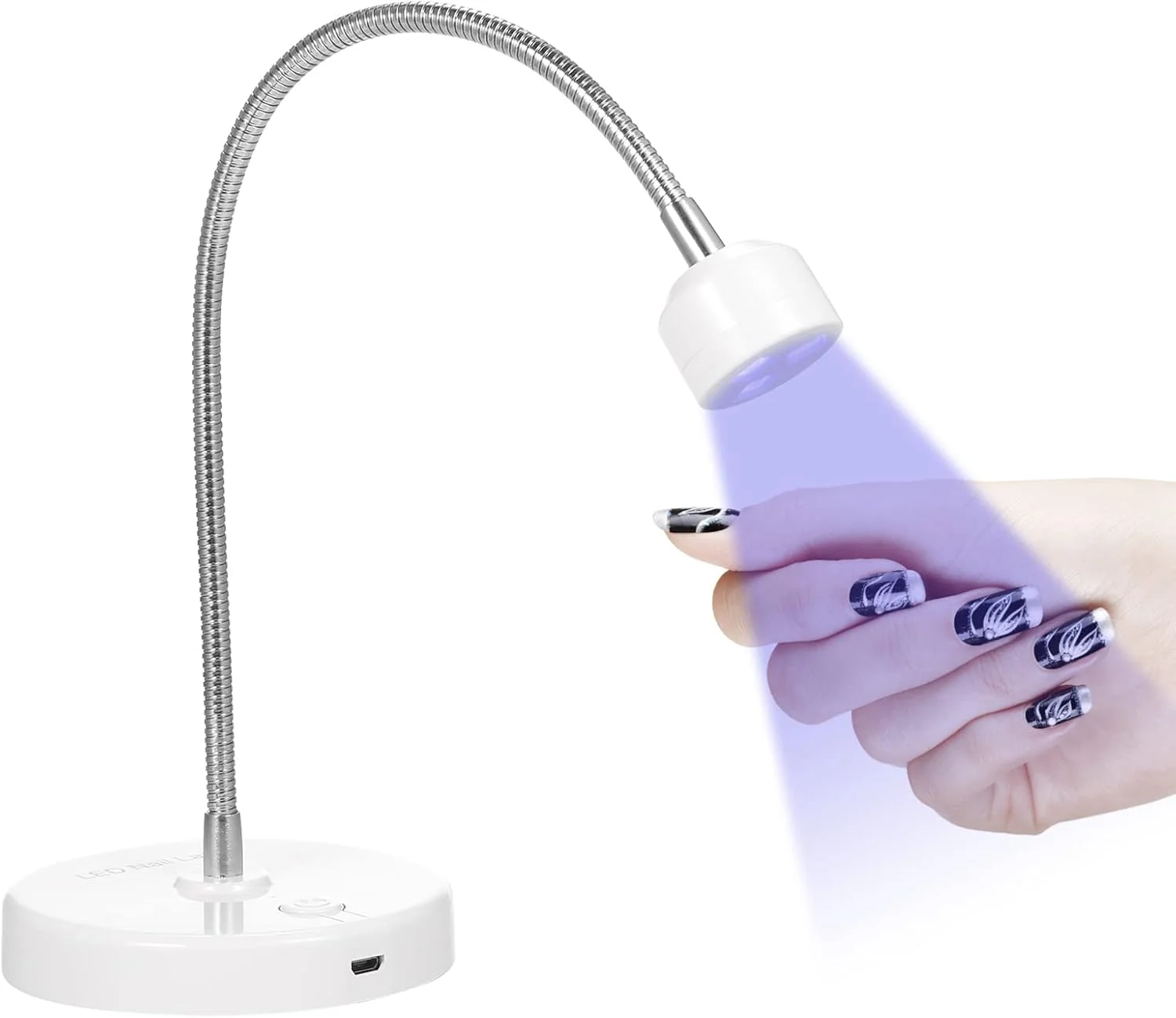 لامپ ناخن LED UV لابیموس، خشک کن لاک ژل ناخن، لامپ خشک کننده چسب ناخن، نور UV ناخن با زاویه قابل تنظیم 360 درجه، نور درمانی LED، ابزار طراحی ناخن