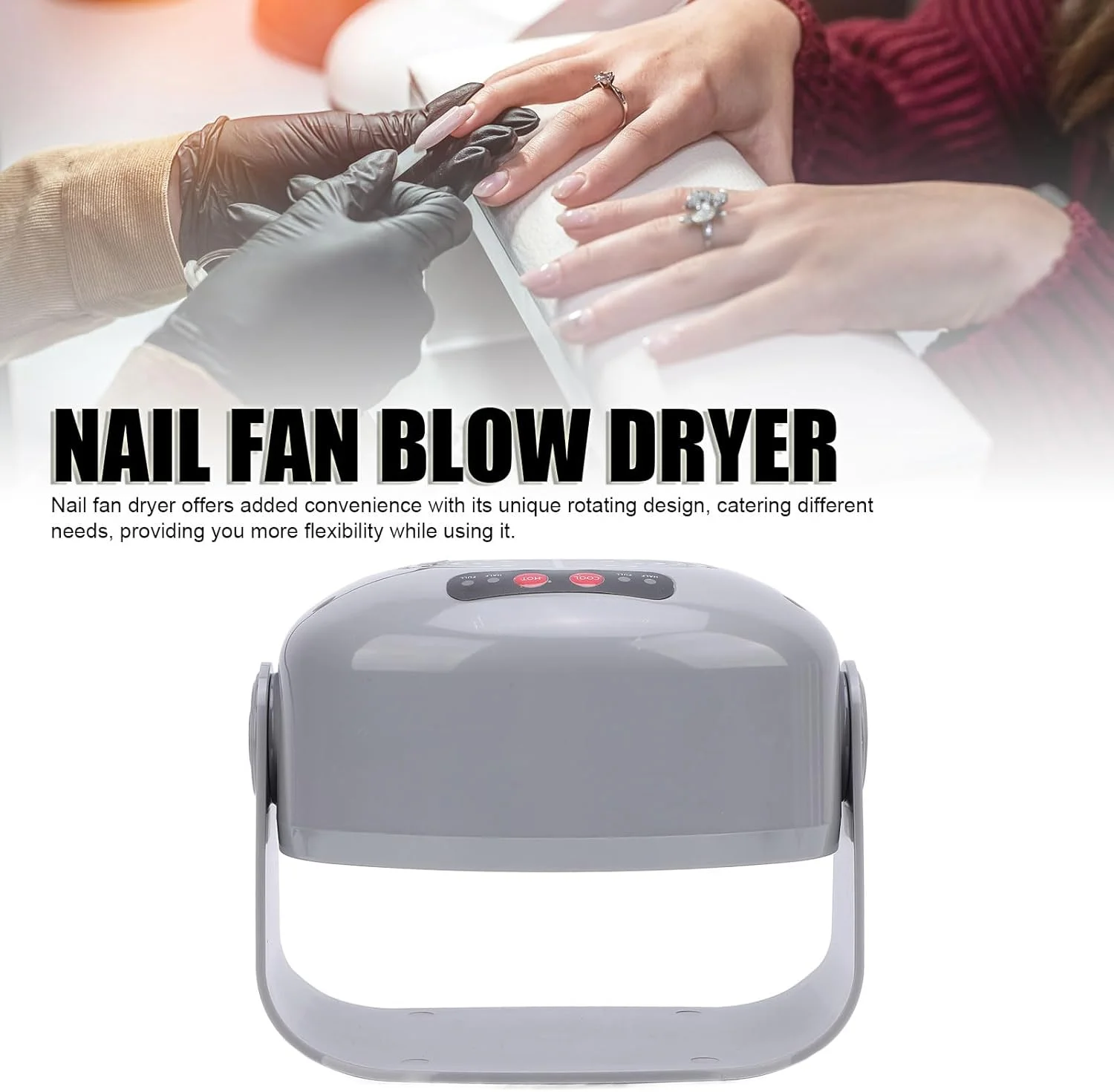 خشک کن ناخن چرخشی با دو حالت تنظیم باد گرم و خنک و سنسور هوشمند اتوماتیک مناسب سالن و منزل خشک کن ناخن چرخشی با دو حالت تنظیم باد گرم و خنک و سنسور هوشمند اتوماتیک مناسب سالن و منزل