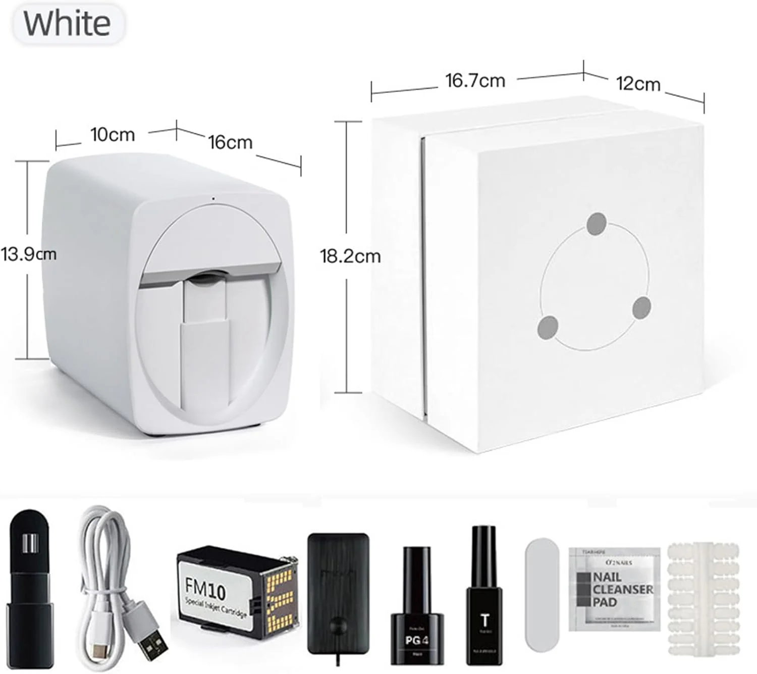 دستگاه چاپ ناخن، دستگاه هوشمند سه بعدی طراحی ناخن، کنترل از طریق اپلیکیشن موبایل رایگان، رزولوشن بالا 2400 DPI، پشتیبانی از DIY، سازگار با اندروید و iOS، شناسایی دوربین سفید