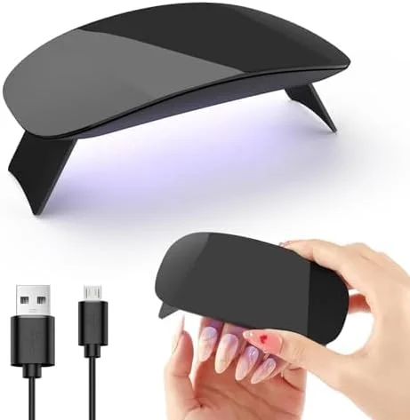 دستگاه خشک کن لاک ناخن یو وی ال ای دی مینی، 6 وات، قابل حمل، مناسب برای خشک کردن سریع لاک ژل دستگاه خشک کن لاک ناخن یو وی ال ای دی مینی، 6 وات، قابل حمل، مناسب برای خشک کردن سریع لاک ژل