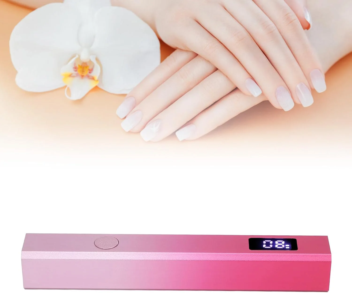 چراغ کوچک ناخن، چراغ دستی ناخن، خشک کن ناخن UV LED قابل حمل شارژی با صفحه نمایش LCD و 2 تایمر برای طراحی ناخن ژلی