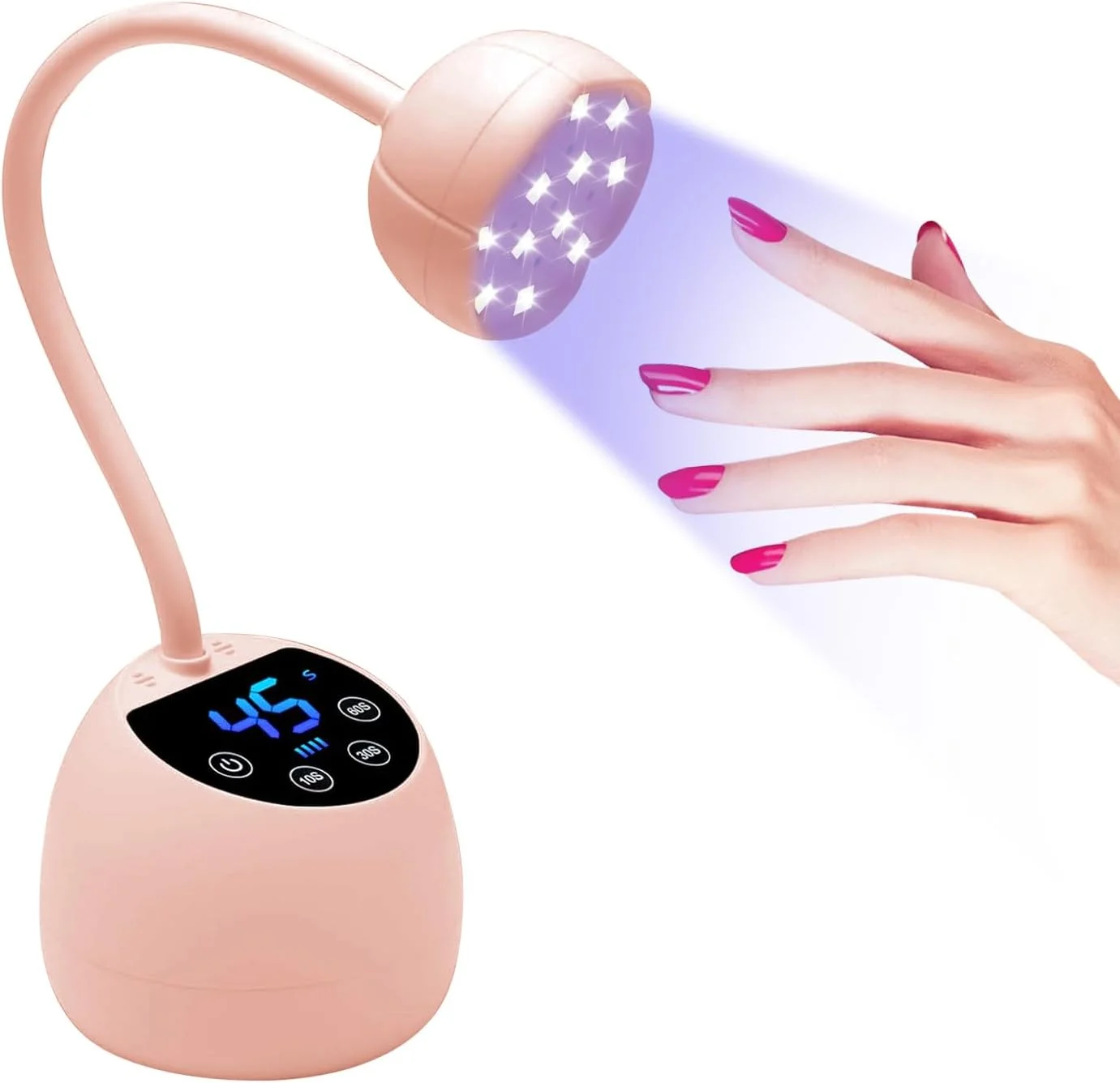 چراغ ال ای دی یو وی ناخن کوچک، نمایشگر ال سی دی، حسگر اتوماتیک هوشمند، چراغ ال ای دی یو وی 36 وات بی سیم، 12 مهره ال ای دی با منبع نور ال ای دی و یو وی دوگانه، مناسب برای استفاده در منزل و سالن