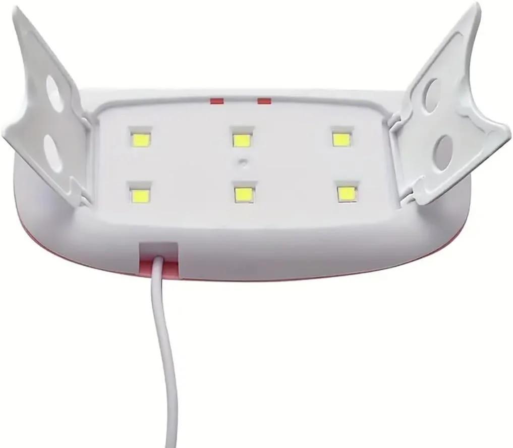 چراغ لاک خشک کن ناخن مینی قابل حمل با لامپ های UV/LED، تغذیه از طریق USB، طراحی تاشو برای خشک کردن انواع لاک ناخن - برای مراقبت از دست، پا و ناخن (سفید)