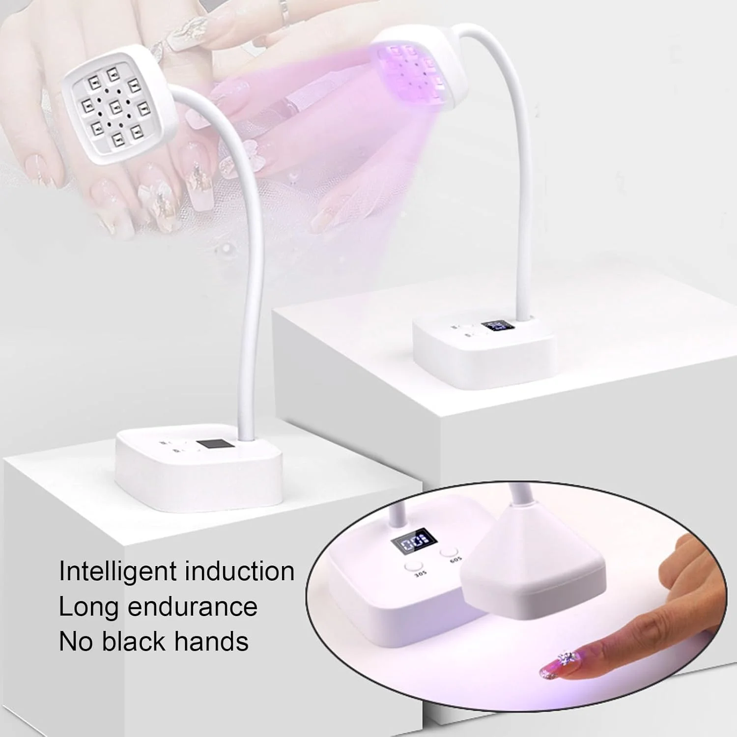 دستگاه خشک کن لاک ناخن LED، 27 وات، خشک کن مانیکور بی سیم، قابل شارژ USB با زاویه قابل تنظیم، بدون آسیب به چشم دستگاه خشک کن لاک ناخن LED، 27 وات، خشک کن مانیکور بی سیم، قابل شارژ USB با زاویه قابل تنظیم، بدون آسیب به چشم