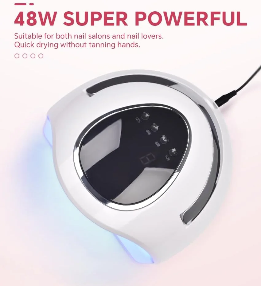 دستگاه خشک کن لاک ناخن UV LED کادز 48 وات با 4 تایمر، 48 لامپ LED، نمایشگر دیجیتال LEC، سنسور اتوماتیک و دسته قابل حمل برای مانیکور و پدیکور (دوشاخه EU/UK) (دوشاخه UK) دستگاه خشک کن لاک ناخن UV LED کادز 48 وات با 4 تایمر، 48 لامپ LED، نمایشگر دیجیتال LEC، سنسور اتوماتیک و دسته قابل حمل برای مانیکور و پدیکور (دوشاخه EU/UK) (دوشاخه UK)