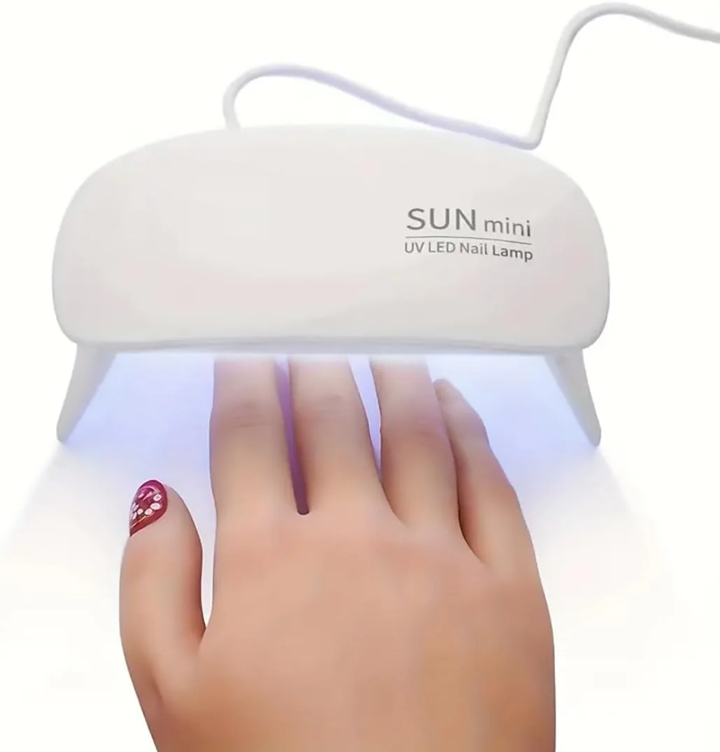 چراغ لاک خشک کن ناخن مینی قابل حمل با لامپ های UV/LED، تغذیه از طریق USB، طراحی تاشو برای خشک کردن انواع لاک ناخن - برای مراقبت از دست، پا و ناخن (سفید)