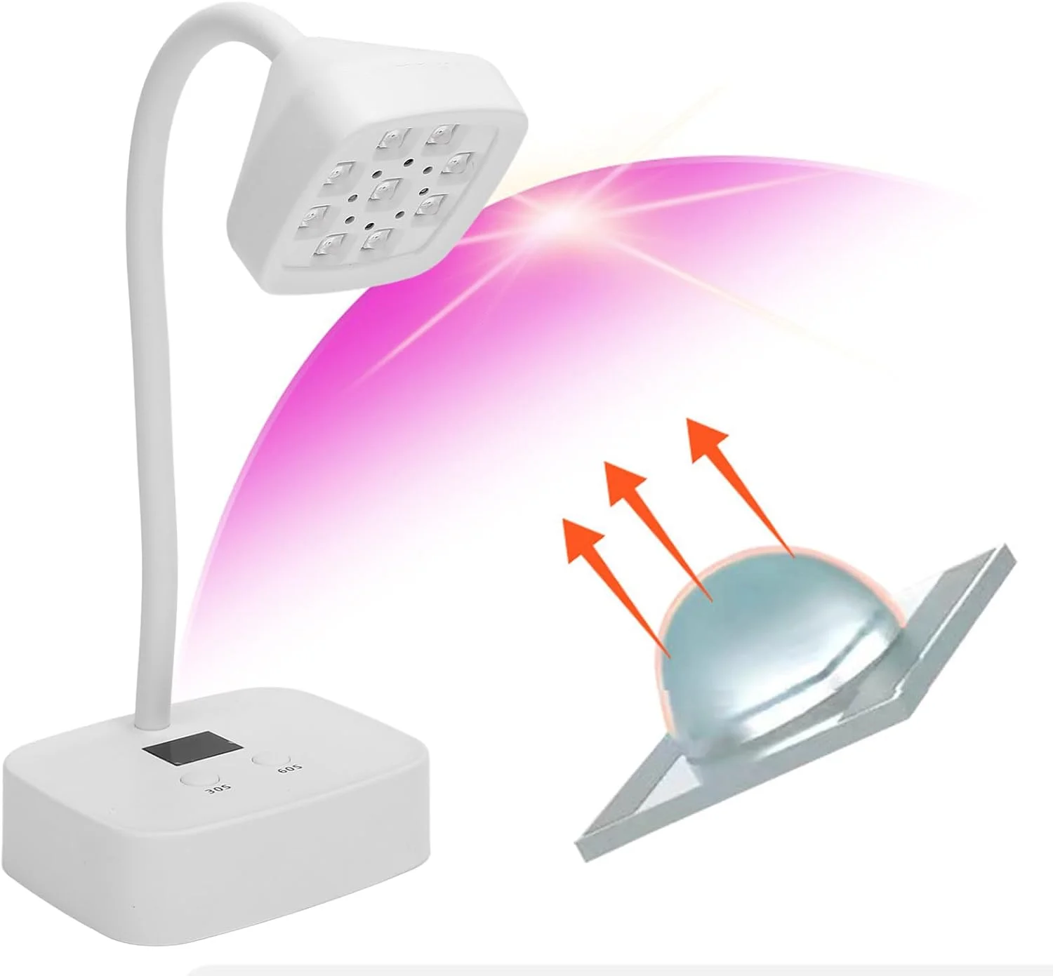 دستگاه خشک کن لاک ناخن LED، 27 وات، خشک کن مانیکور بی سیم، قابل شارژ USB با زاویه قابل تنظیم، بدون آسیب به چشم دستگاه خشک کن لاک ناخن LED، 27 وات، خشک کن مانیکور بی سیم، قابل شارژ USB با زاویه قابل تنظیم، بدون آسیب به چشم