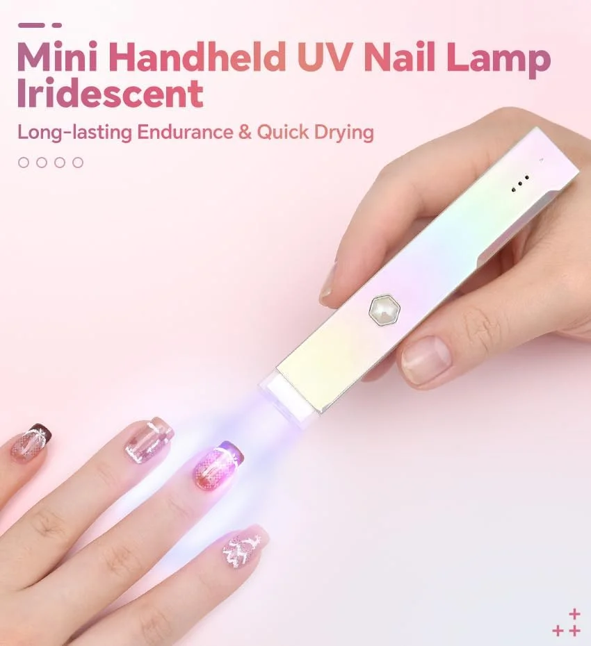 چراغ UV کوچک دستی KADS برای ناخن های ژلی، خشک کن سریع ناخن USB C، چراغ UV قابل حمل برای لاک ناخن، ژل سازنده، و طراحی ناخن در خانه و سالن