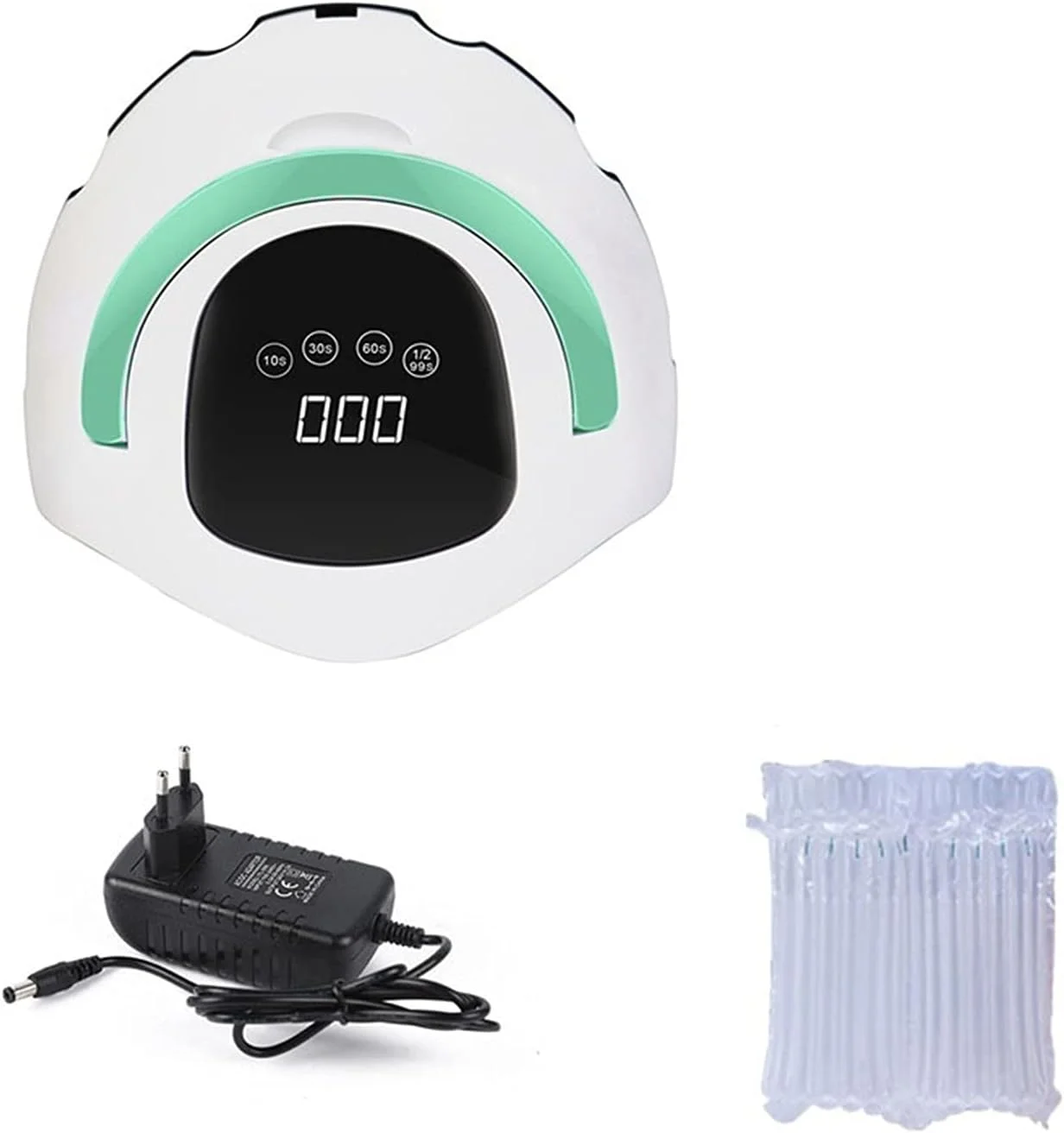 دستگاه خشک کن لاک ناخن 108 وات، مناسب برای خشک کردن ژل ناخن، دارای سنسور اتوماتیک، تایمر 10، 30، 60 و 99 ثانیه، ابزار مناسب برای لاک ناخن (سبز)