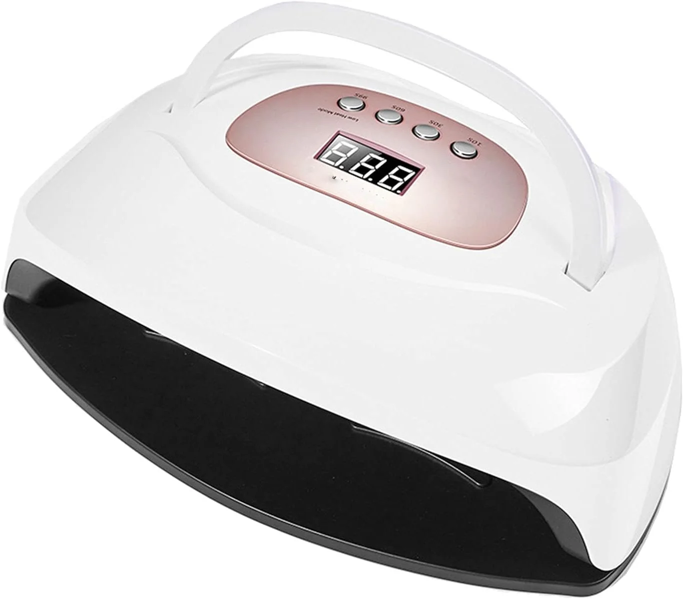 دستگاه خشک کن لاک ناخن 114 وات UV LED، مناسب برای خشک کردن دو دست، دارای 57 لامپ LED برای مانیکور و خشک کردن انواع لاک ژل (صورتی)