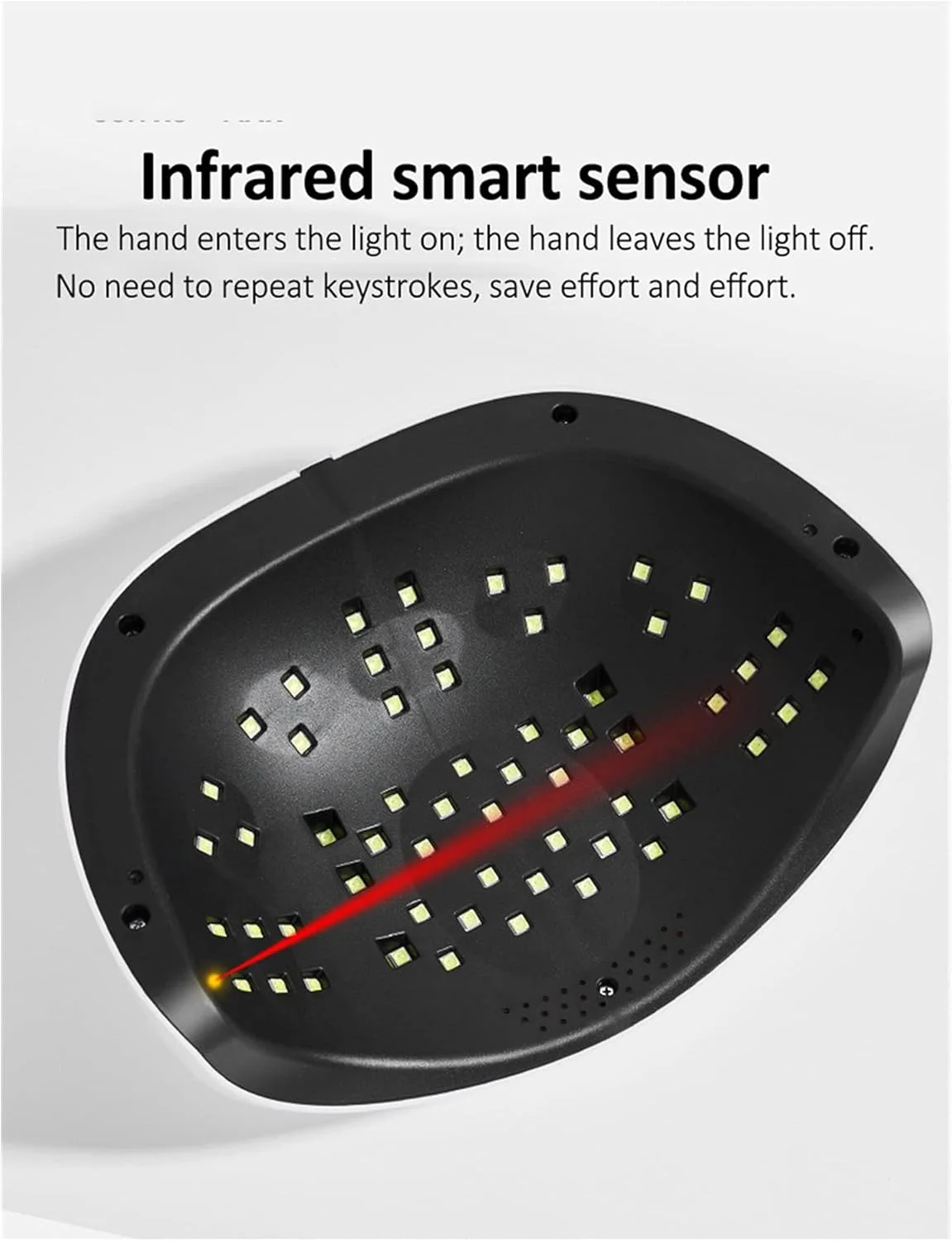 دستگاه خشک کن لاک ناخن 114 وات UV LED، مناسب برای خشک کردن دو دست، دارای 57 لامپ LED برای مانیکور و خشک کردن انواع لاک ژل (صورتی)