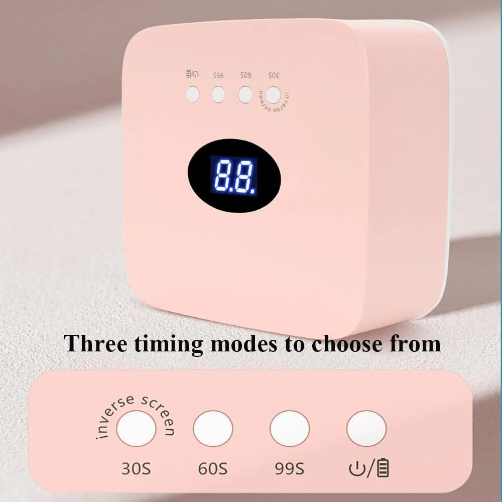 دستگاه خشک کن لاک ناخن هوشمند القایی UV، برای ناخن های ژلی LED، با 30 عدد لامپ LED، 3 تنظیم تایمر، کوچک و قابل حمل، دستگاه درمان ناخن با منبع نور دوگانه، برای خانه، سالن، ابزار طراحی ناخن، سفید