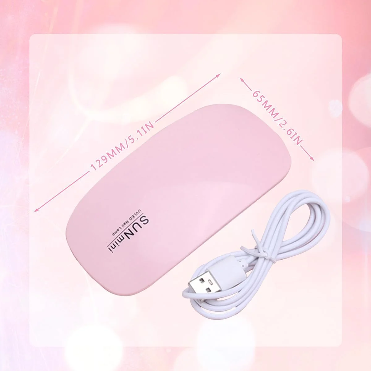 چراغ ناخن LED UV مینی، خشک کن لاک ژل قابل حمل 6 وات با تایمر 60/120 ثانیه، چراغ ناخن مسافرتی با منبع تغذیه USB برای مانیکور DIY در خانه/سالن، مناسب برای خشک کردن انواع لاک ژل ناخن LED/UV (صورتی)