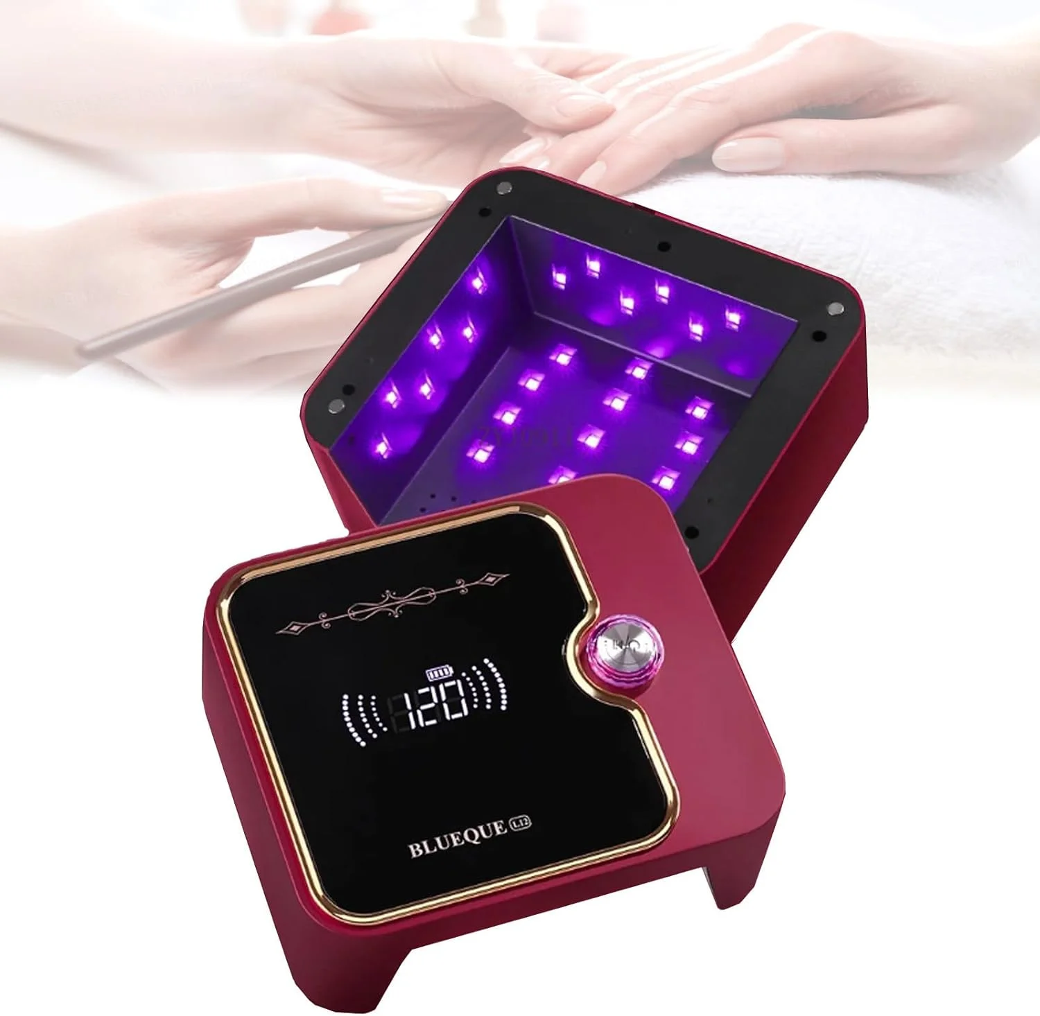 دستگاه خشک کن لاک ناخن یو وی ال ای دی شارژی، با صفحه نمایش ال سی دی، سنسور خودکار، تایمر 0-120 ثانیه، عملکرد حافظه، 30 لامپ ال ای دی، صفحه زیرین جداشدنی، دستگاه خشک کن ژل حرفه ای برای سالن