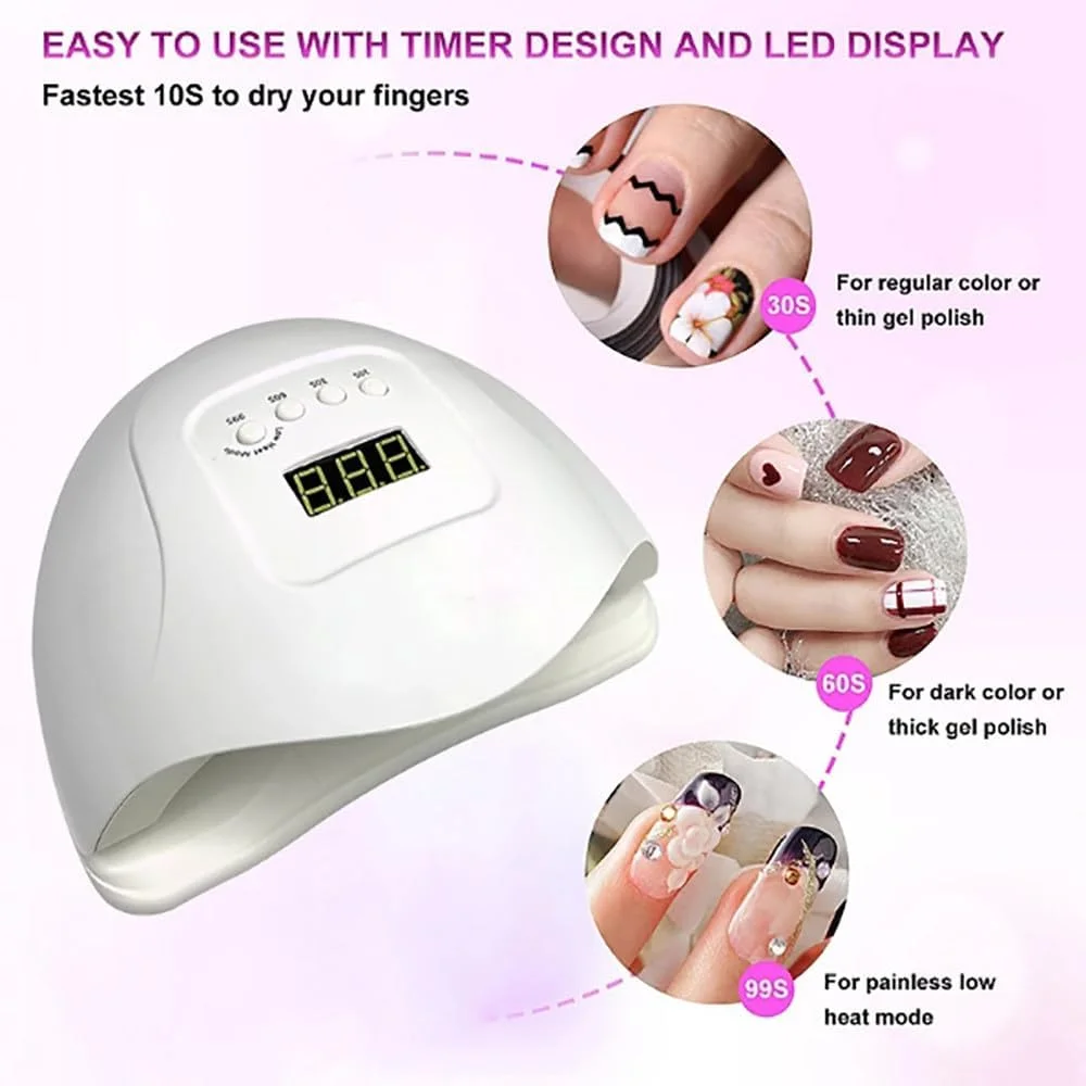 دستگاه خشک کن لاک ژل ناخن حرفه ای 120 وات، خشک کن سریعتر ناخن برای لاک ژل، 4 تایمر، 36 عدد لامپ ال ای دی با منبع نور دوگانه، حسگر هوشمند، سازگار با انواع ژل، مناسب برای خانه و سالن، سفید دستگاه خشک کن لاک ژل ناخن حرفه ای 120 وات، خشک کن سریعتر ناخن برای لاک ژل، 4 تایمر، 36 عدد لامپ ال ای دی با منبع نور دوگانه، حسگر هوشمند، سازگار با انواع ژل، مناسب برای خانه و سالن، سفید