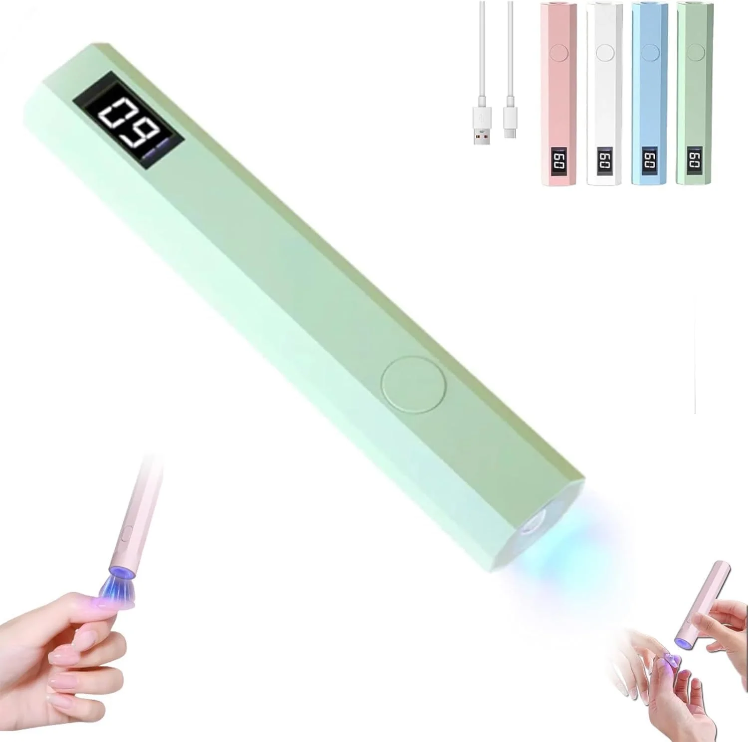 چراغ UV ناخن، چراغ UV قابل حمل برای ناخن های ژلی، چراغ LED UV بی سیم، چراغ UV خشک کننده سریع، خشک کن ناخن قابل حمل برای استفاده شخصی در خانه (سبز)