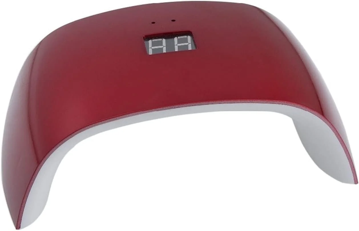 دستگاه خشک کن لاک ناخن 18 وات UV، نور سفید، خشک کن حرفه ای ناخن، مناسب برای خشک کردن انواع ژل های UV LED، ابزار طراحی ناخن (قرمز)