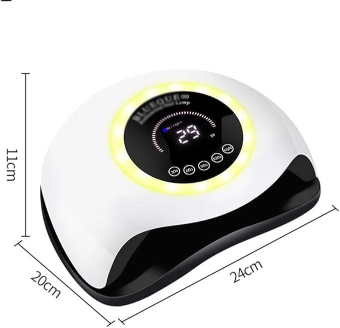 دستگاه خشک کن لاک ناخن 168 وات | دستگاه پخت سریع ناخن | دستگاه فتوتراپی پرقدرت با نور رنگی برای ناخن های ژلی و اکریلیک