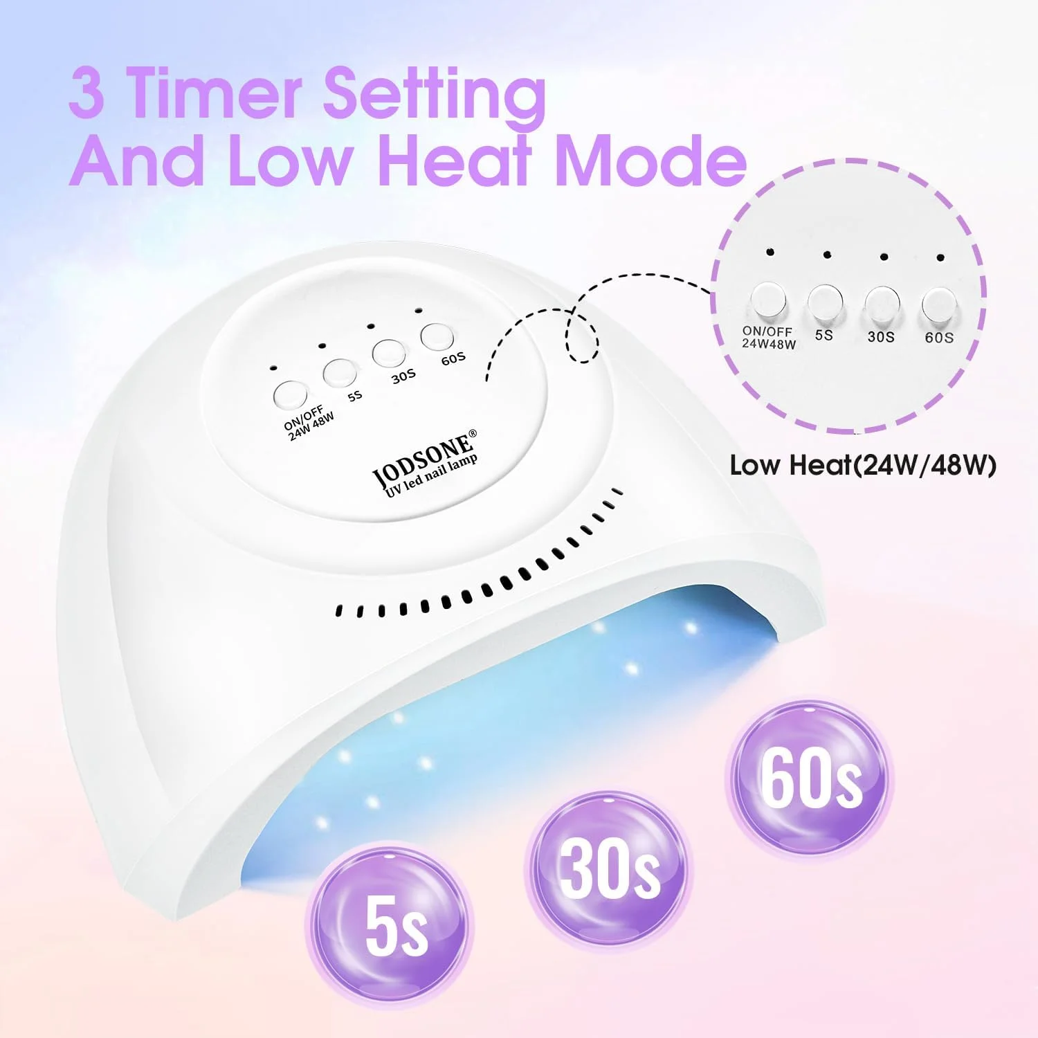 دستگاه خشک کن لاک ناخن UV LED جادسون با 30 لامپ LED، سنسور اتوماتیک و 3 تایمر